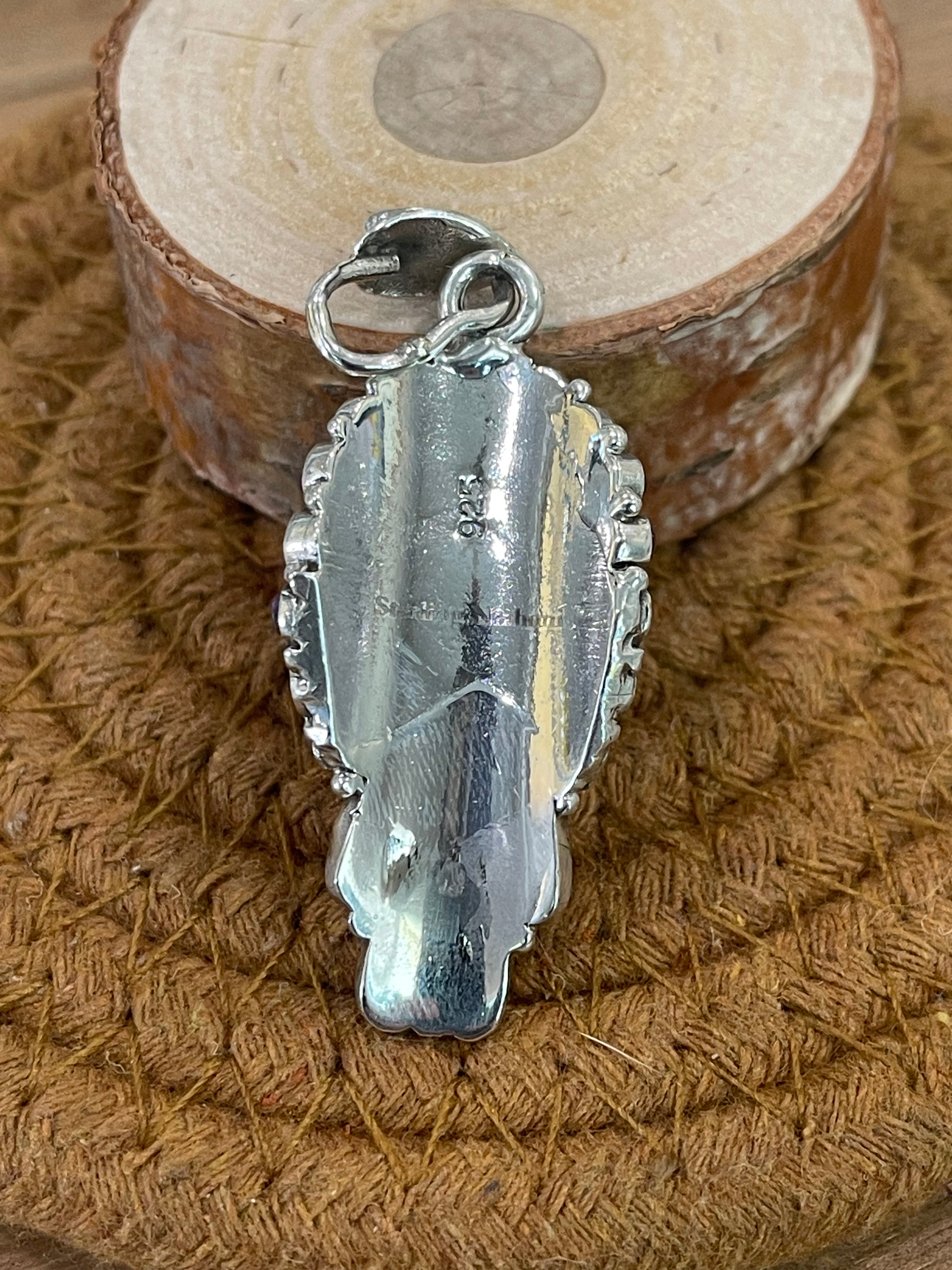Gorgeous Handmade Sterling Silver & Multistone Kachina Pendant