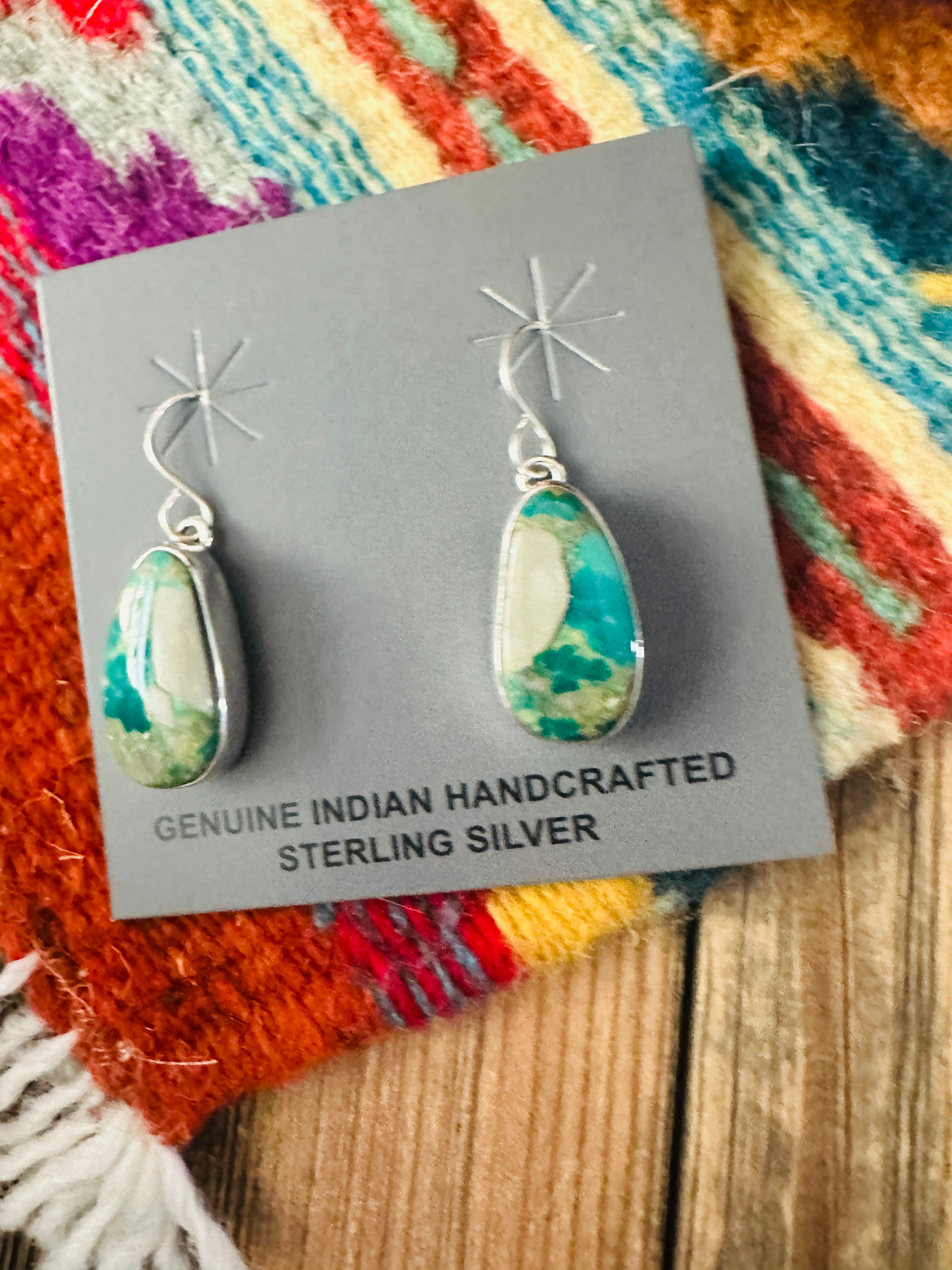 Handcrafted Turquoise & Sterling Silver Dangle Earrings