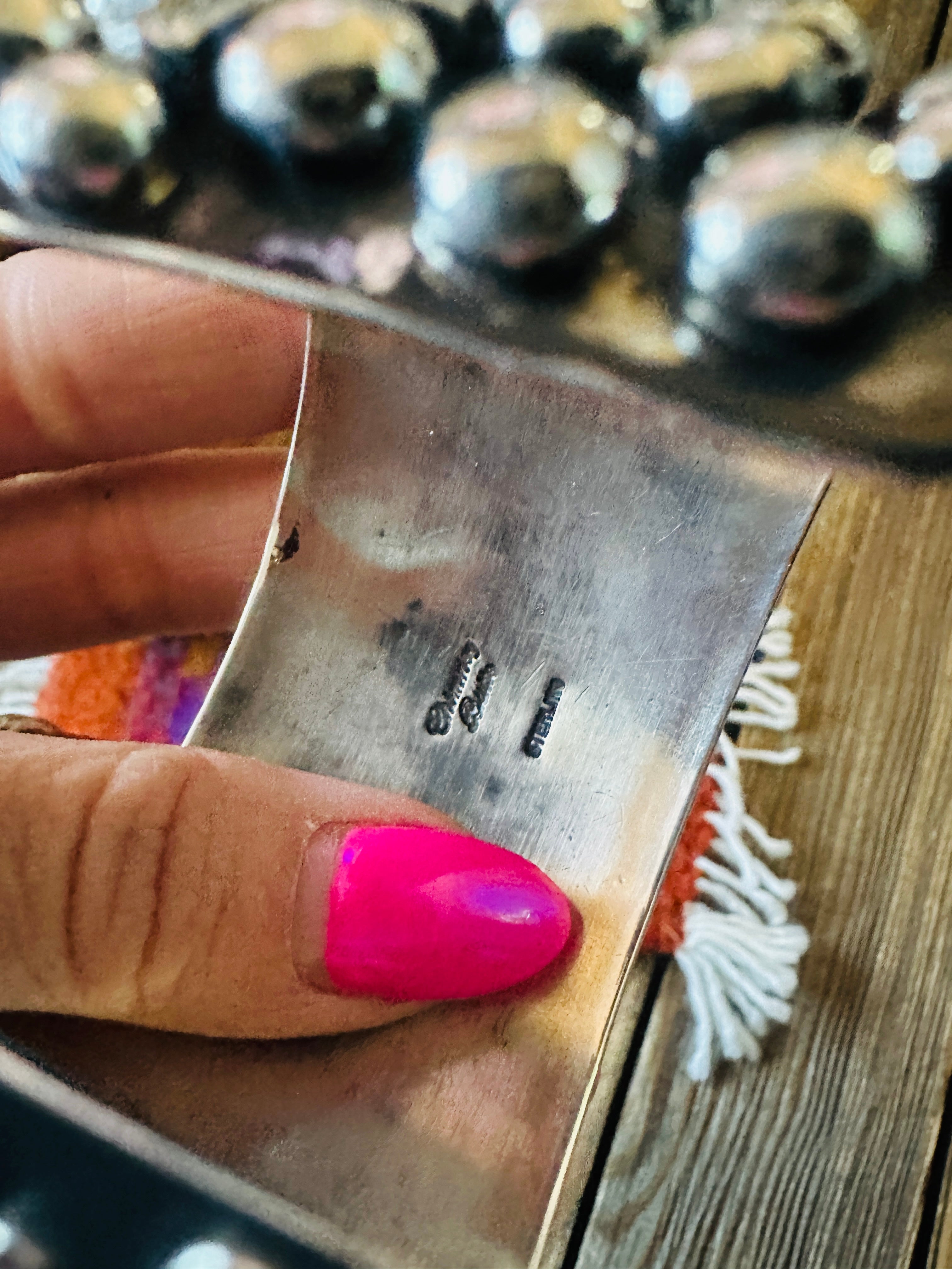 Handcrafted Turquoise & Sterling Silver Cross Cuff Bracelet By Chimney Butte