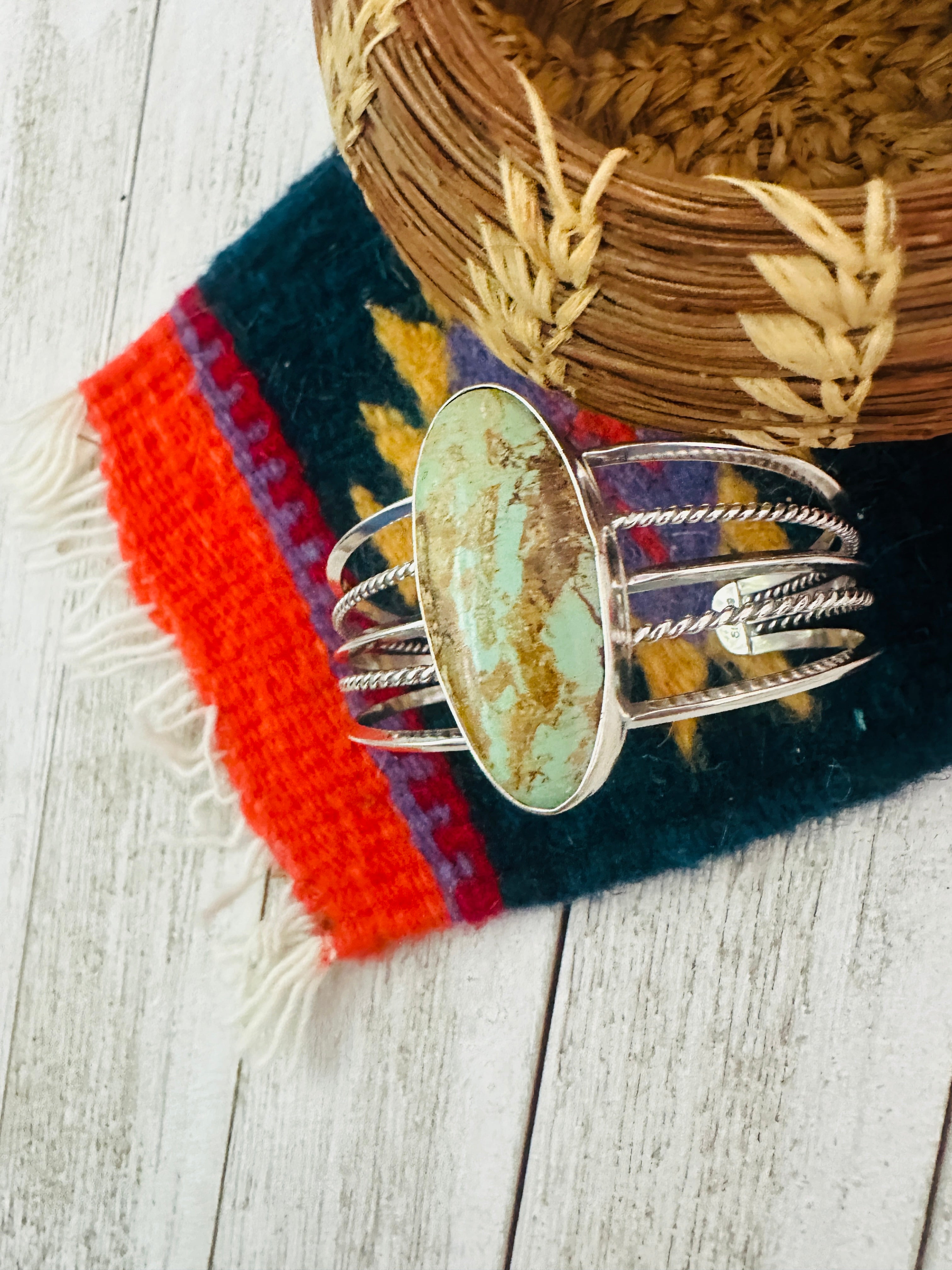 Navajo Royston Turquoise & Sterling Silver Cuff Bracelet