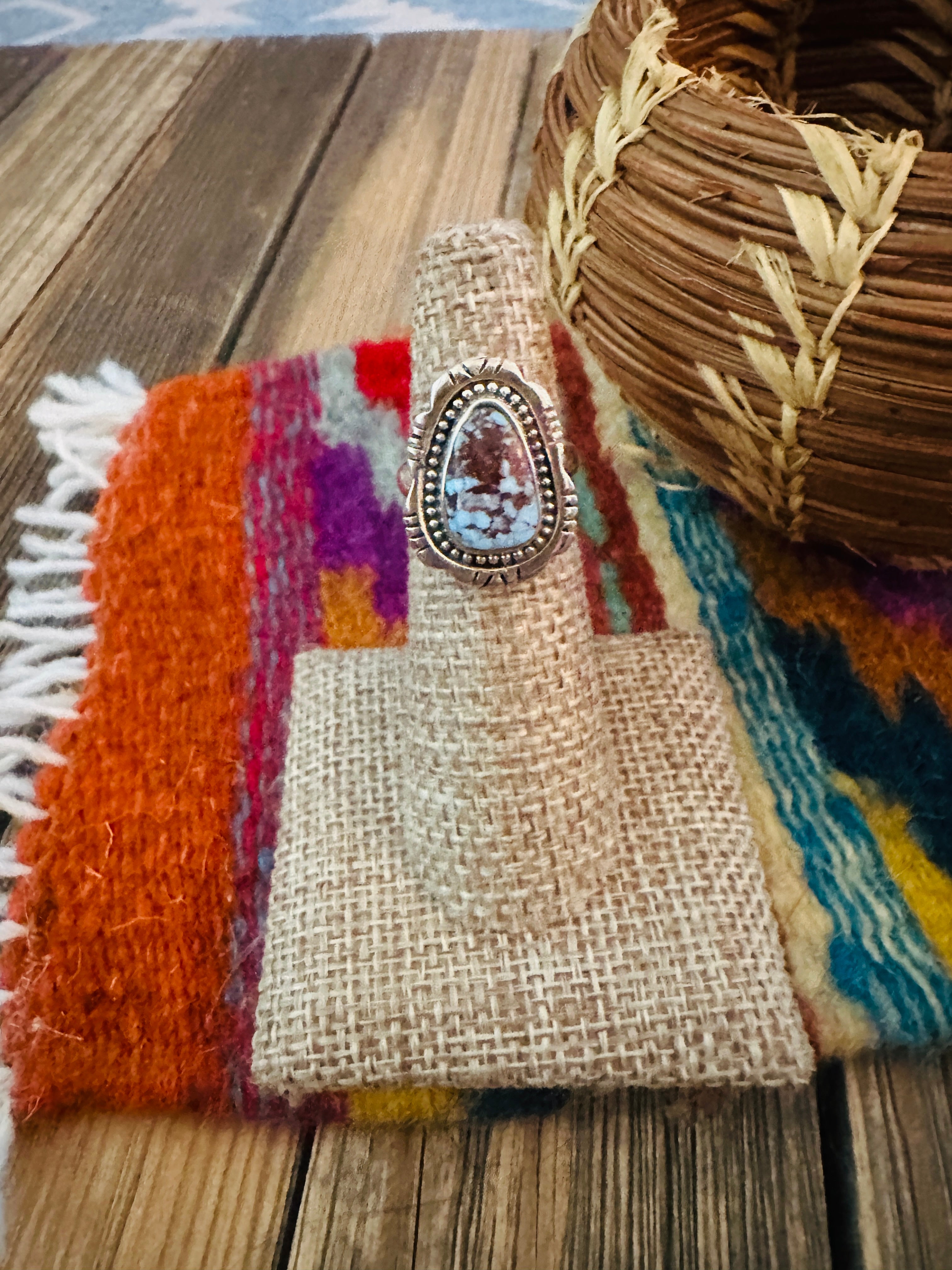 Handcrafted Golden Hills Turquoise & Sterling Silver Ring Size 5