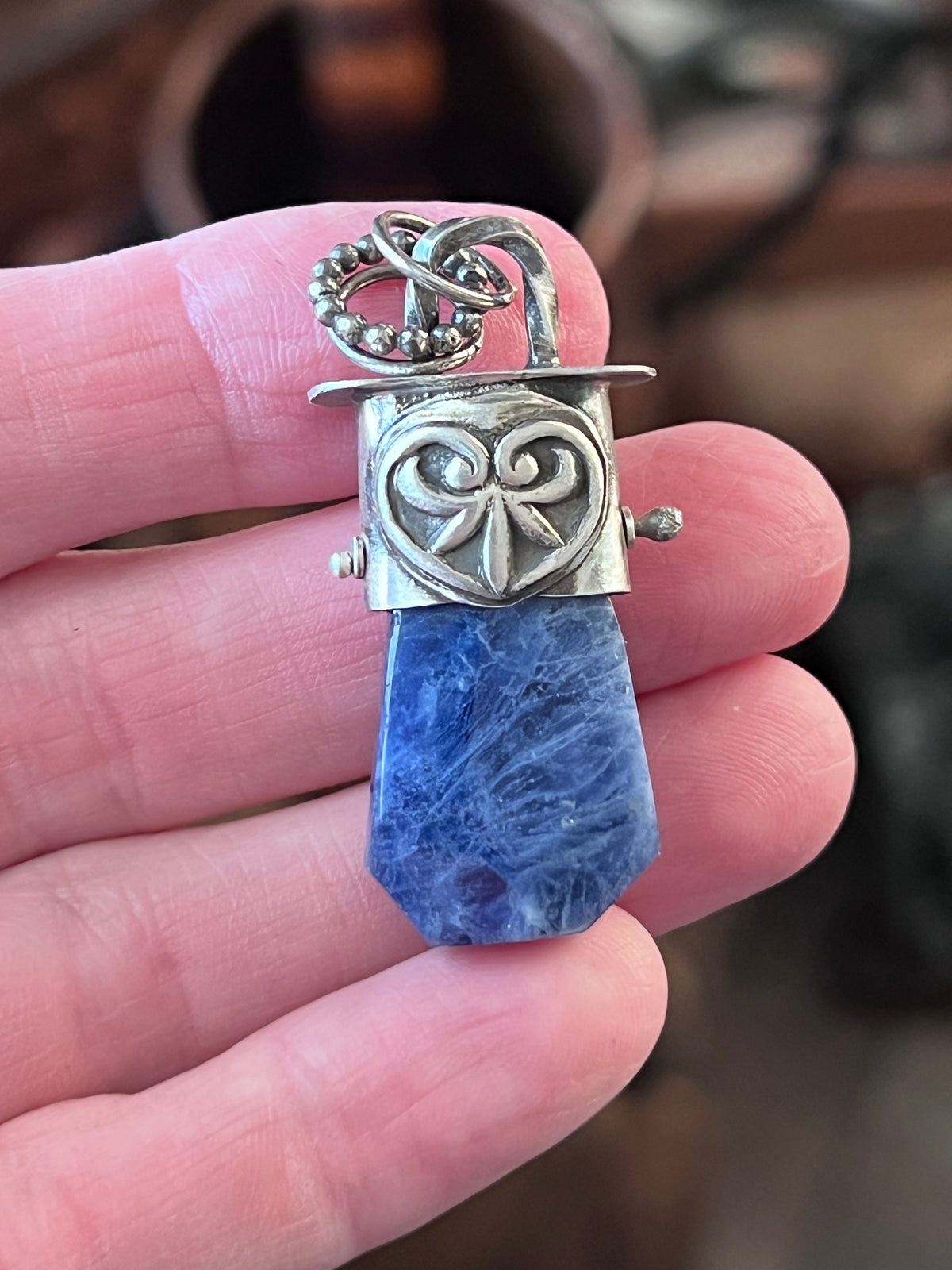 Tularosa Sterling Silver Gem Collector 30” + 2” Beaded Necklace w/ Faceted Sodalite Pendant