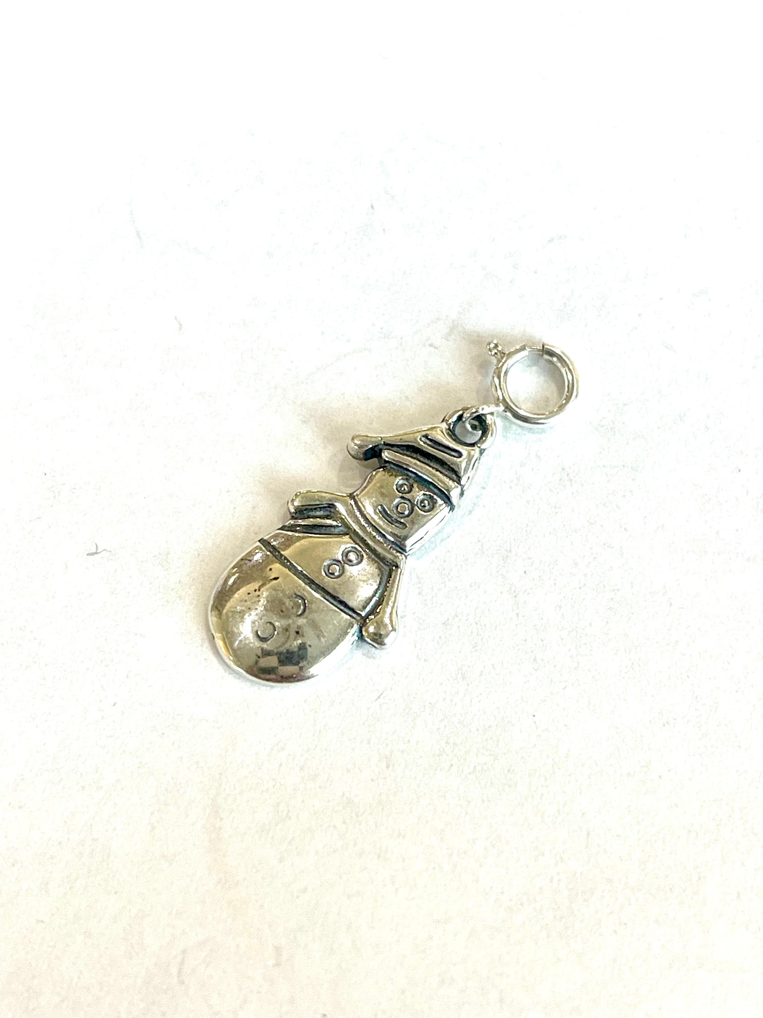 Native Handmade Sterling Silver CHRISTMAS SNOWMAN Charm