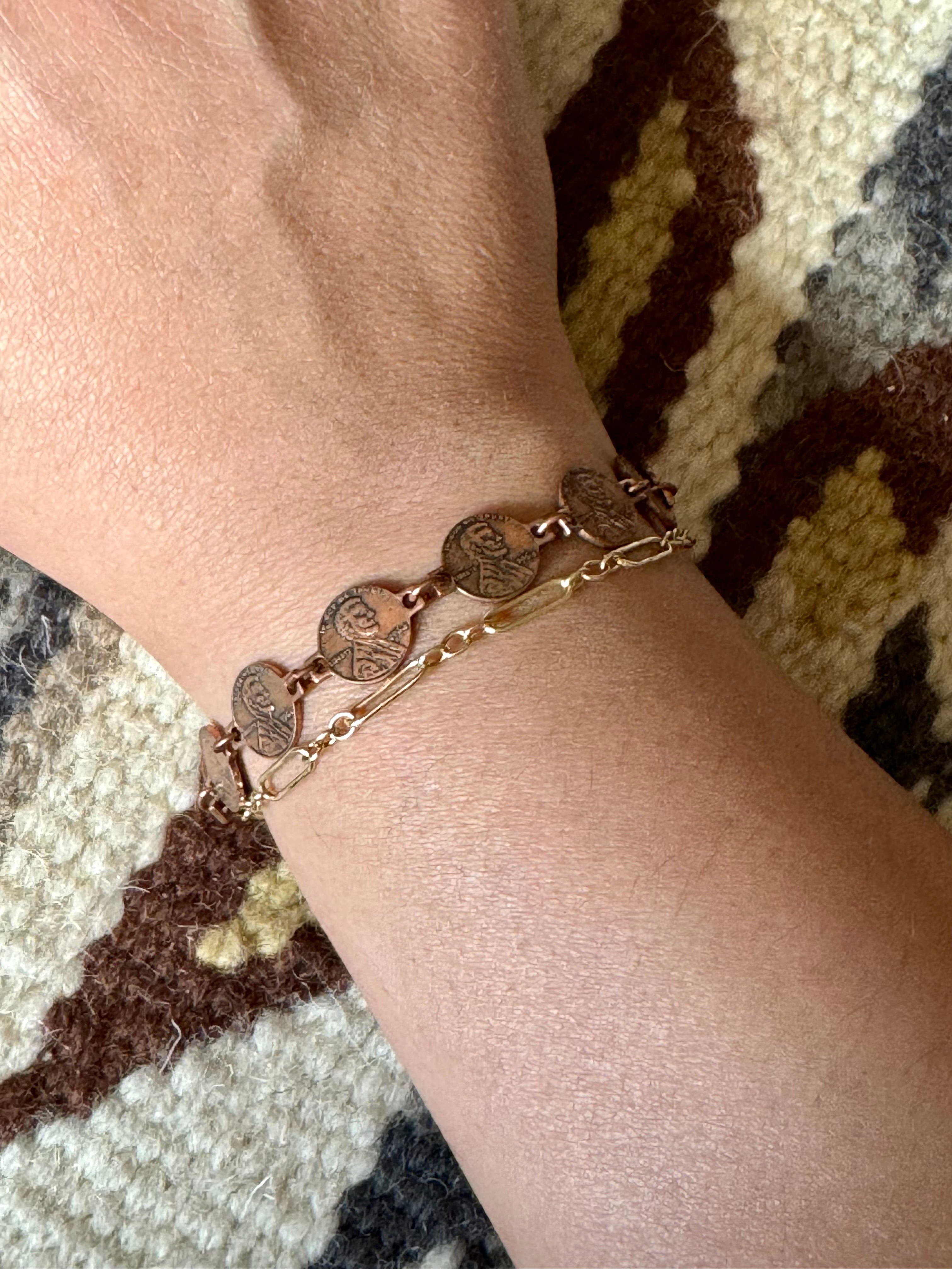 Vintage Handmade Copper Link Bracelet