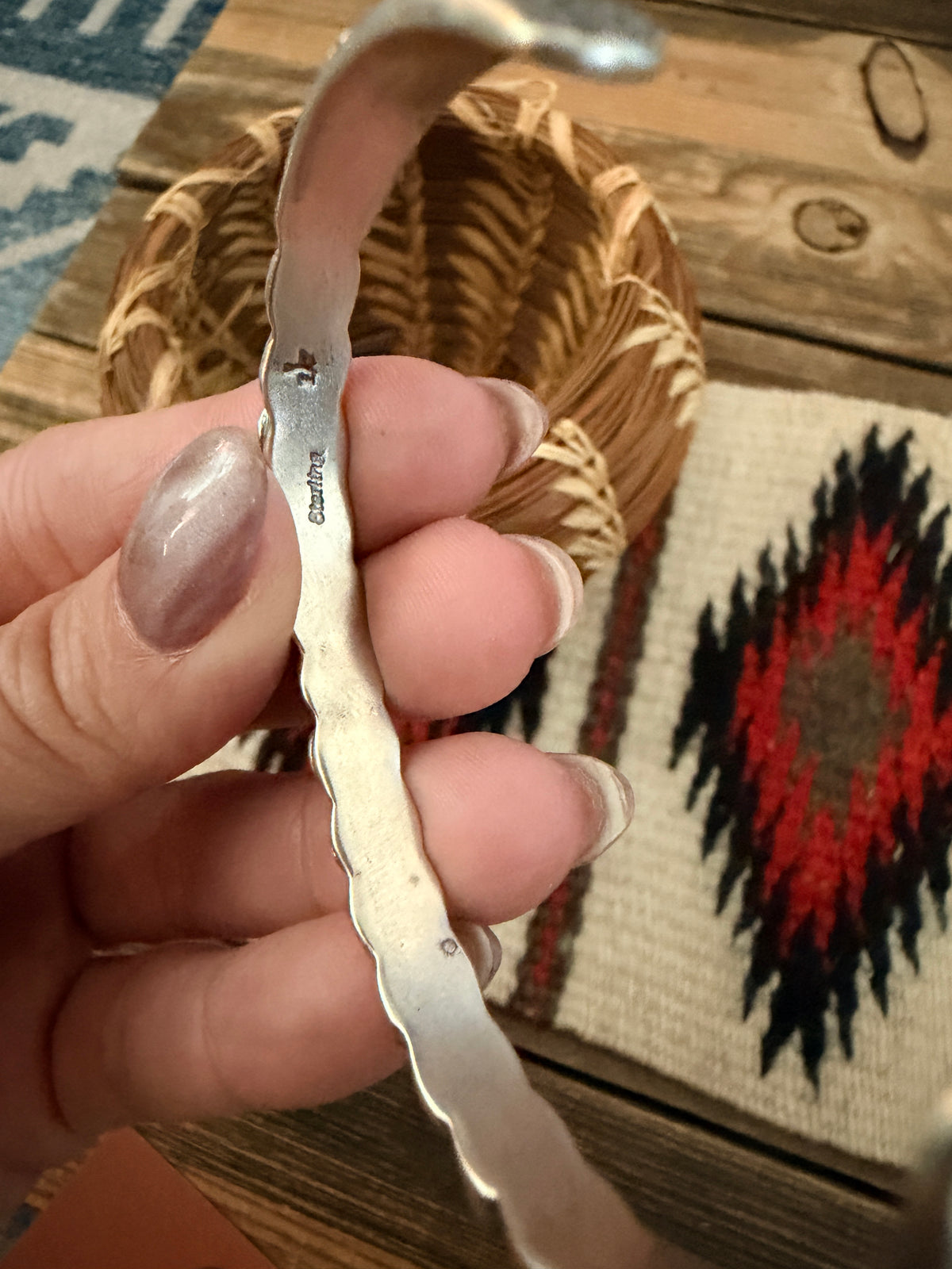 Handcrafted Sterling Silver Studded Cuff Bracelet