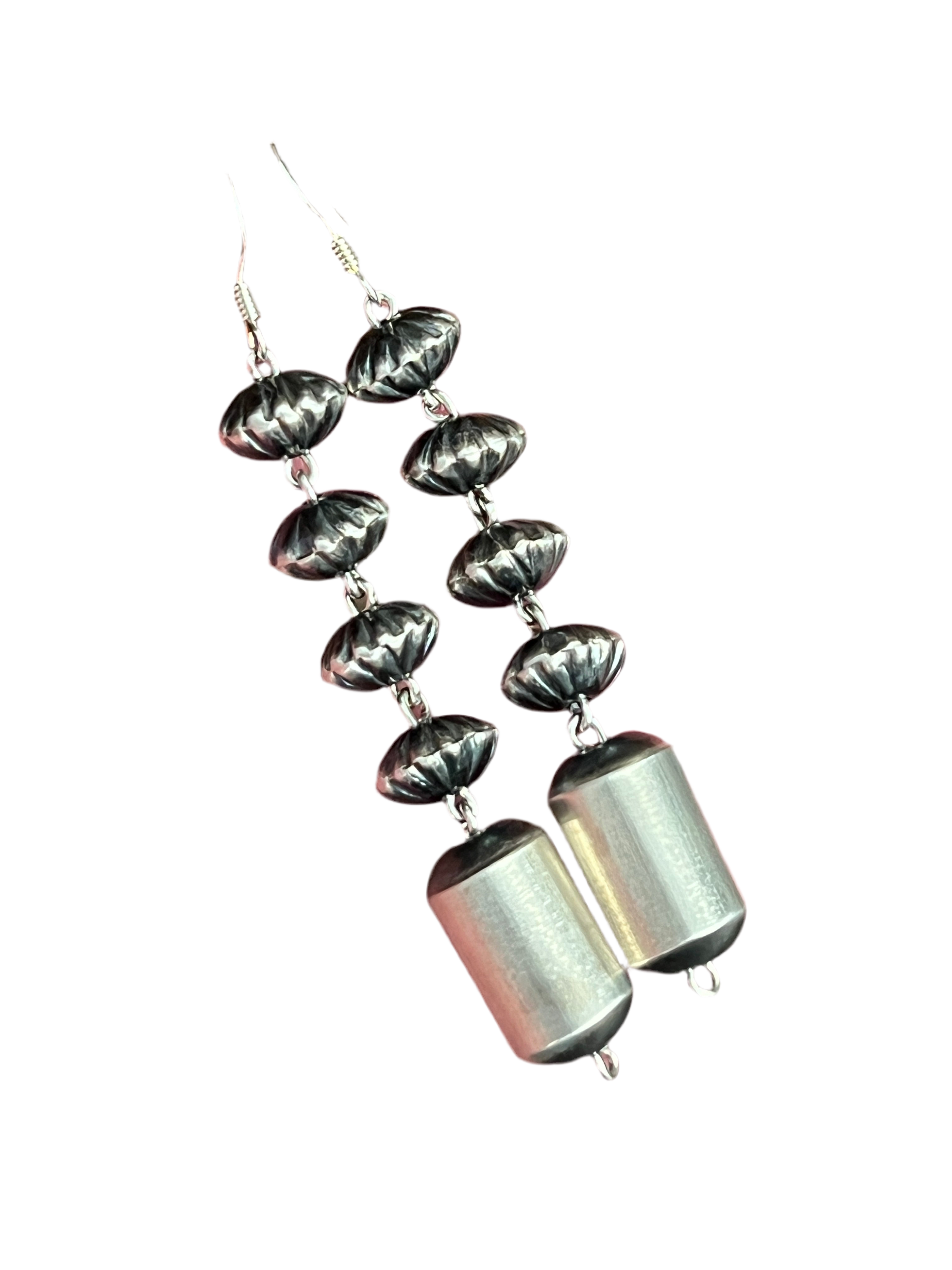Handcrafted Handmade Sterling Linked Bead Earrings by Crystal Haley