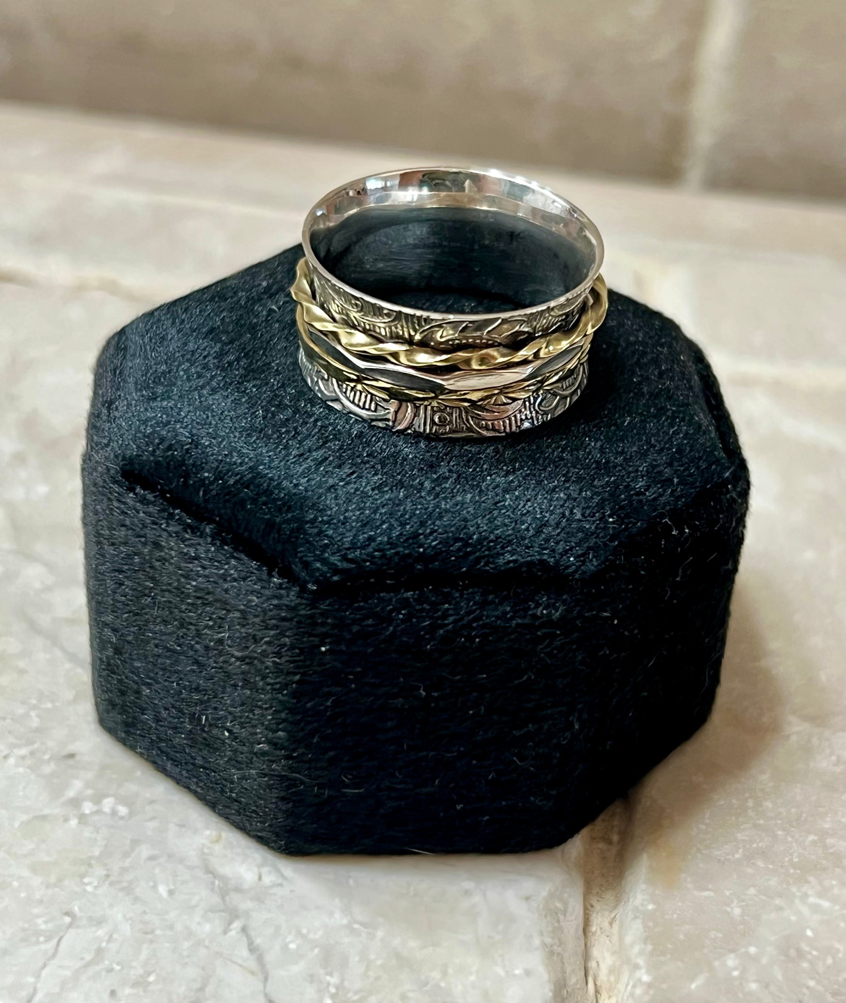 Sterling Silver & Gold Spinner Ring