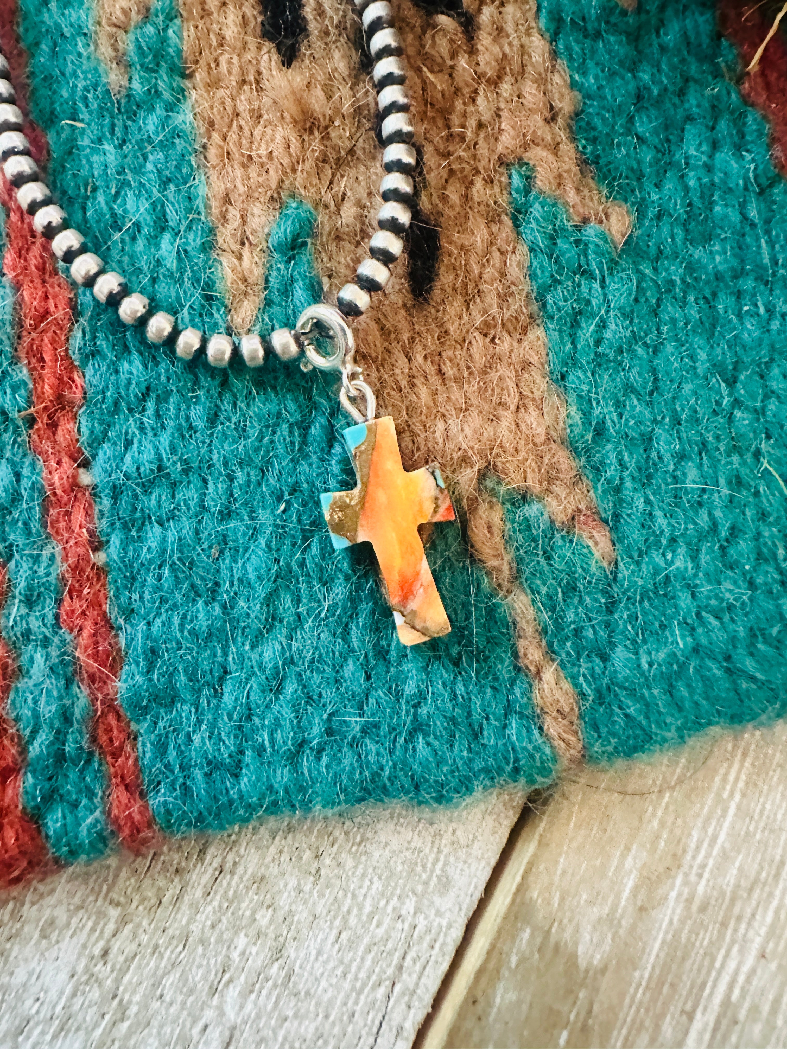 Handcrafted Hand Carved Spice Cross Charm