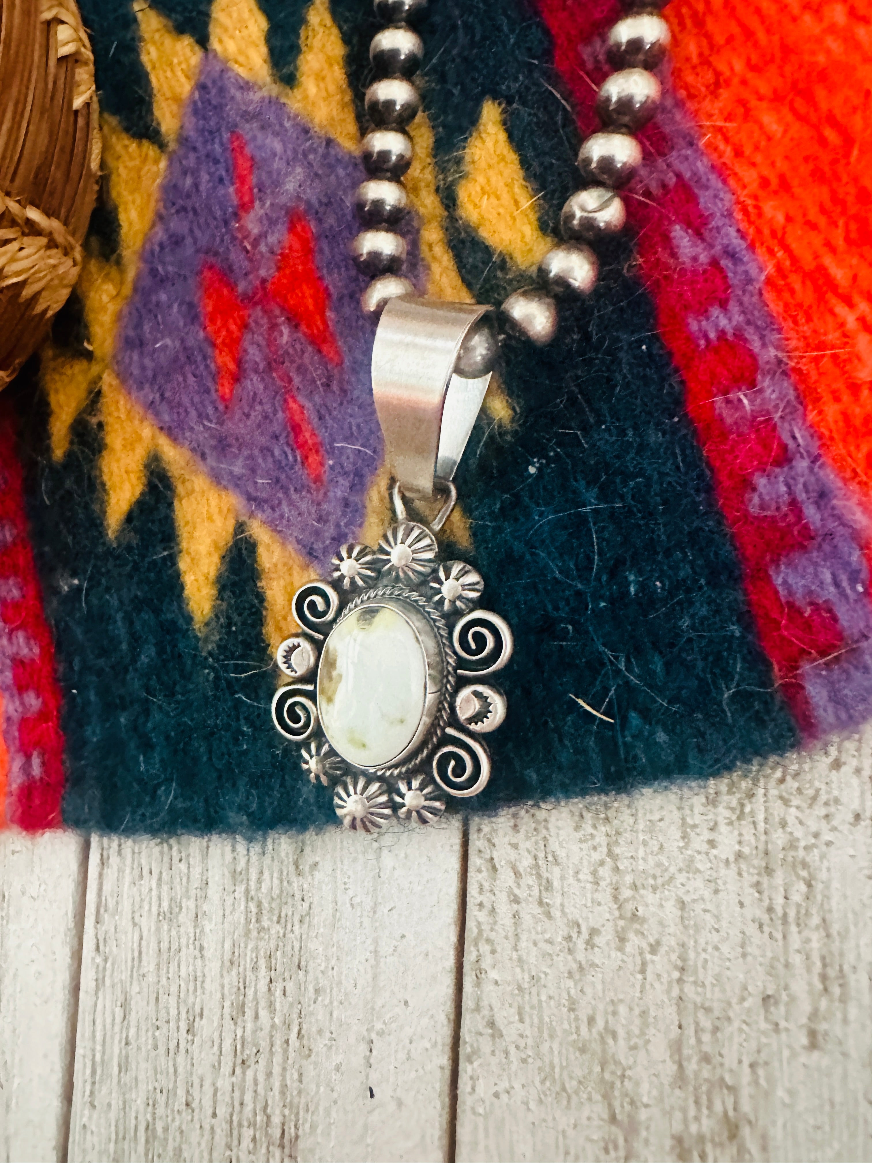 Navajo Palomino Turquoise & Sterling Silver Pendant