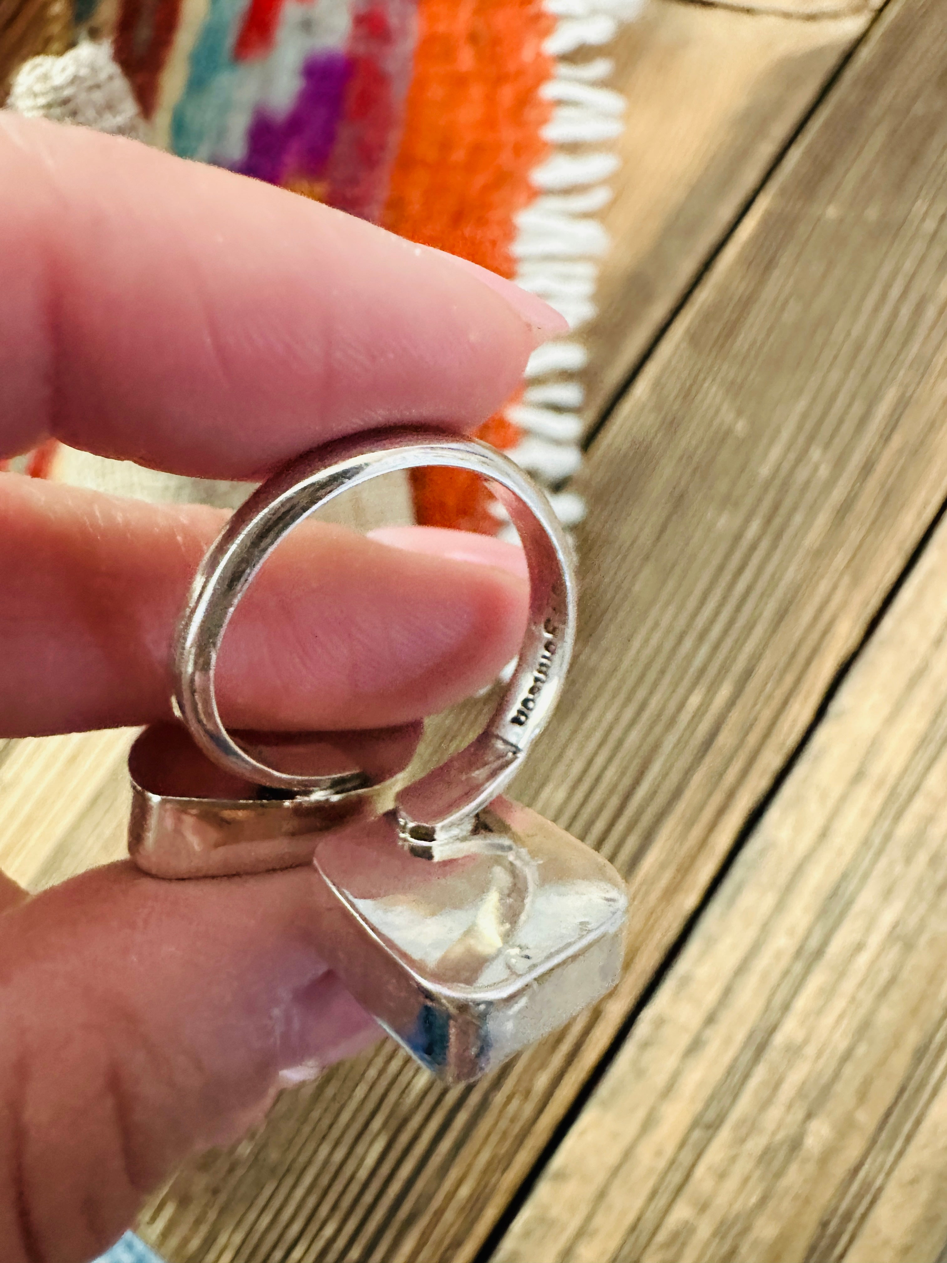 Handcrafted Purple Spiny Oyster & Sterling Silver Adjustable Ring