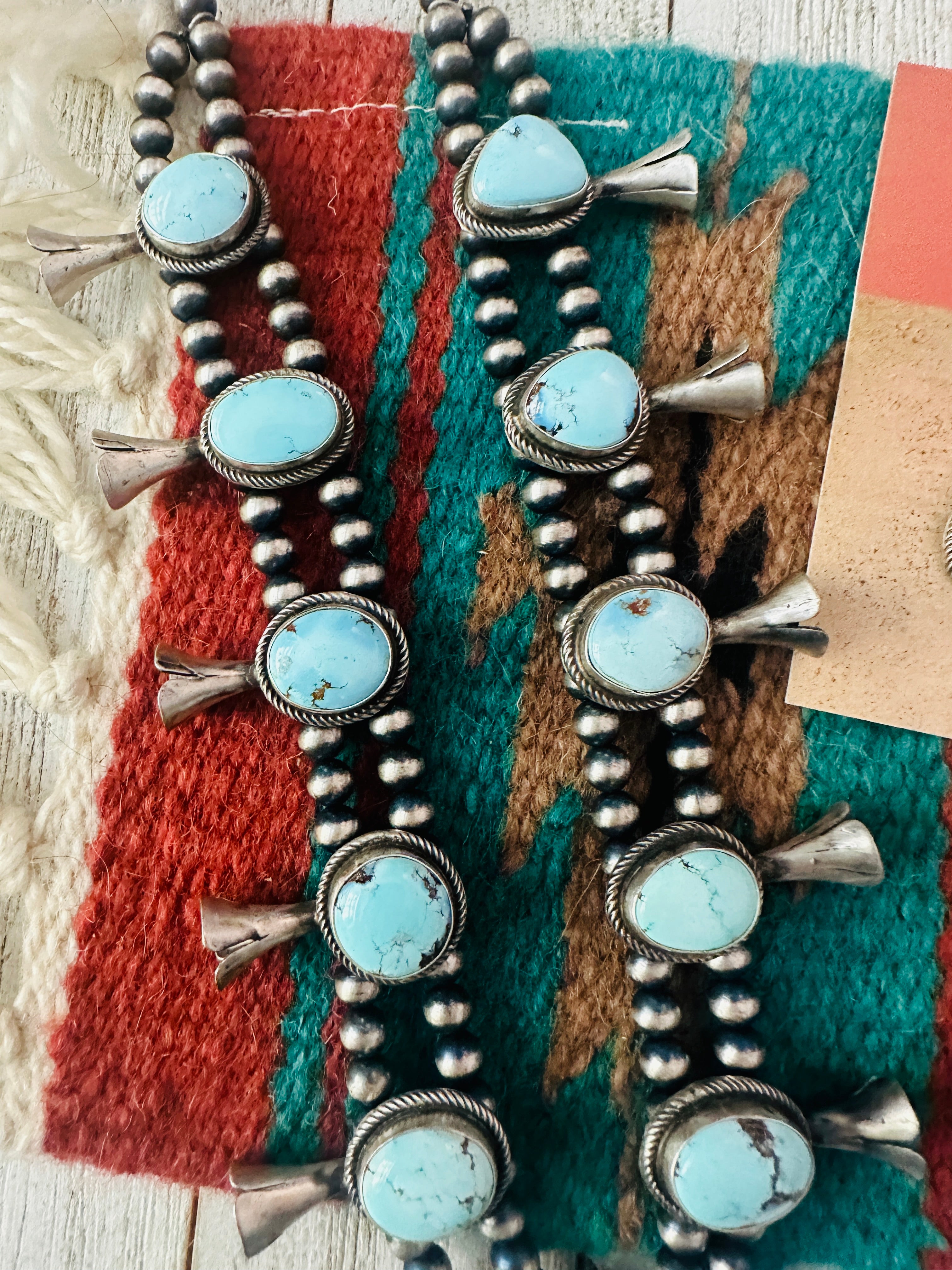 Navajo Golden Hills Turquoise & Sterling Silver Necklace Set