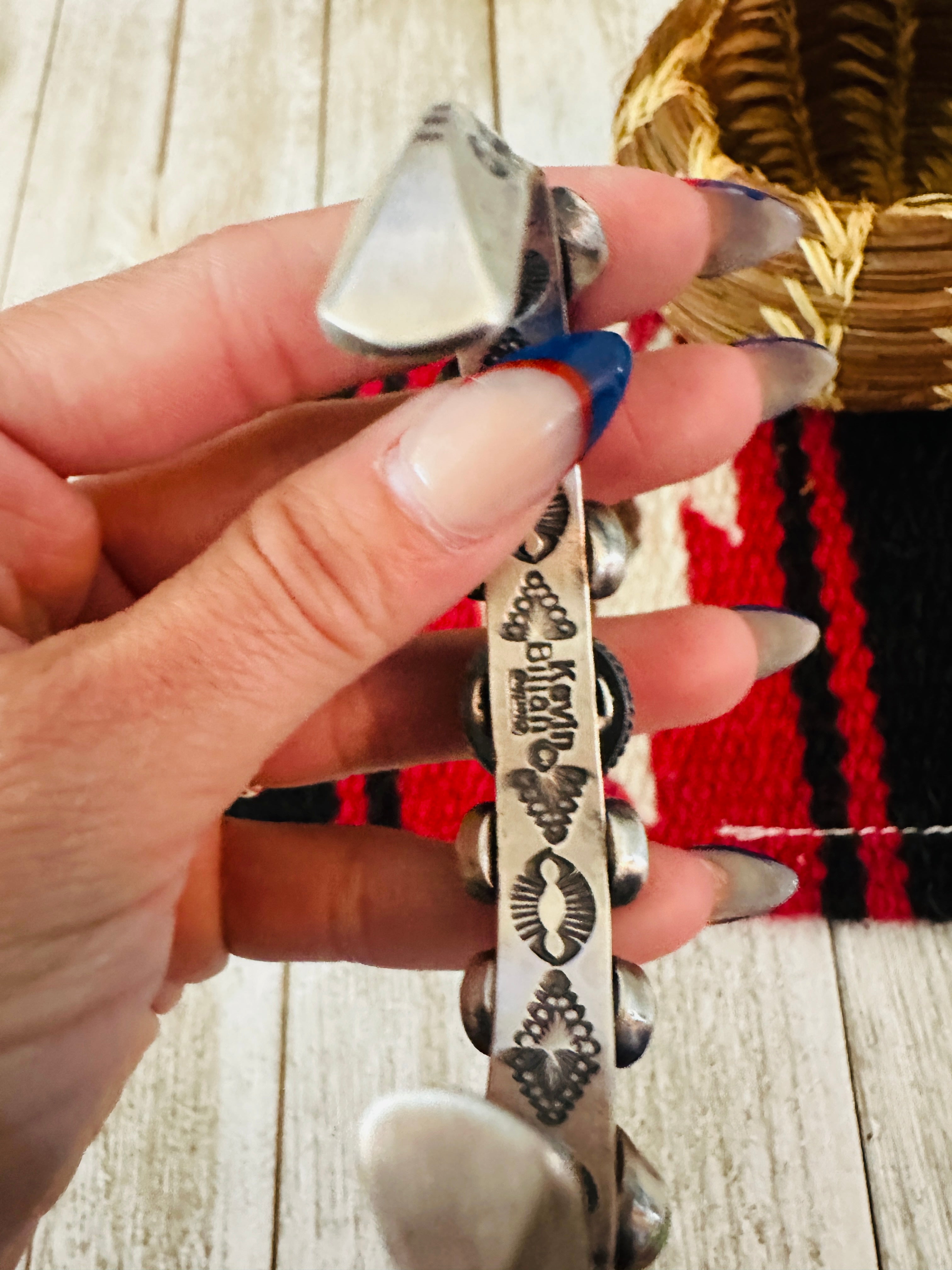 Handcrafted Sonoran Gold Turquoise & Sterling Silver Cuff Bracelet by Kevin Billah