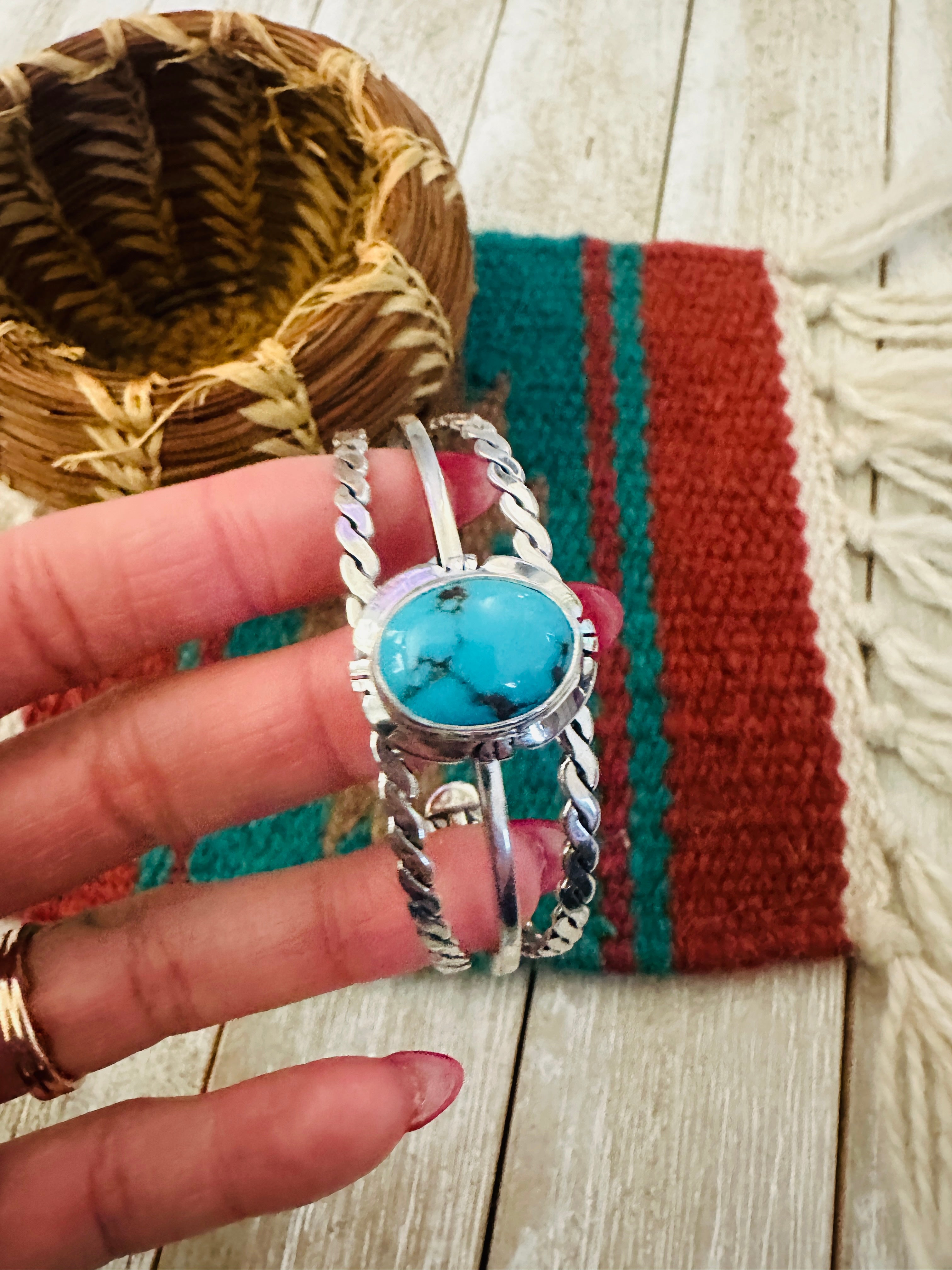 Handcrafted Sterling Silver & Turquoise Cuff Bracelet