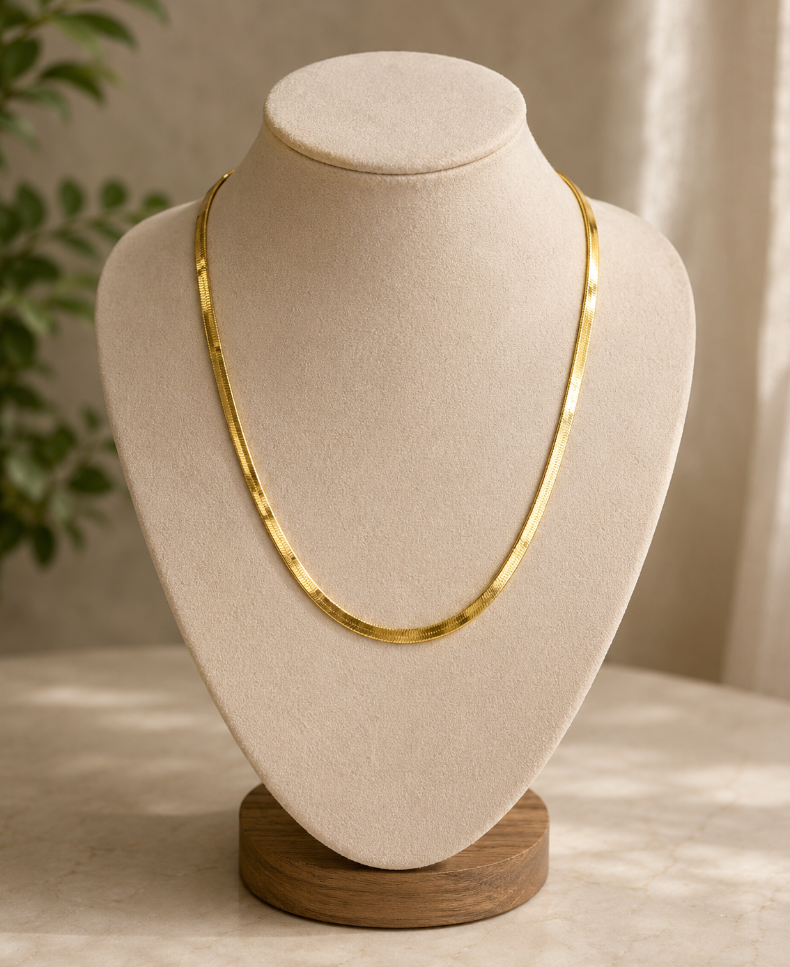 Sterling Silver 14k Gold Plated Herringbone Chain 20”