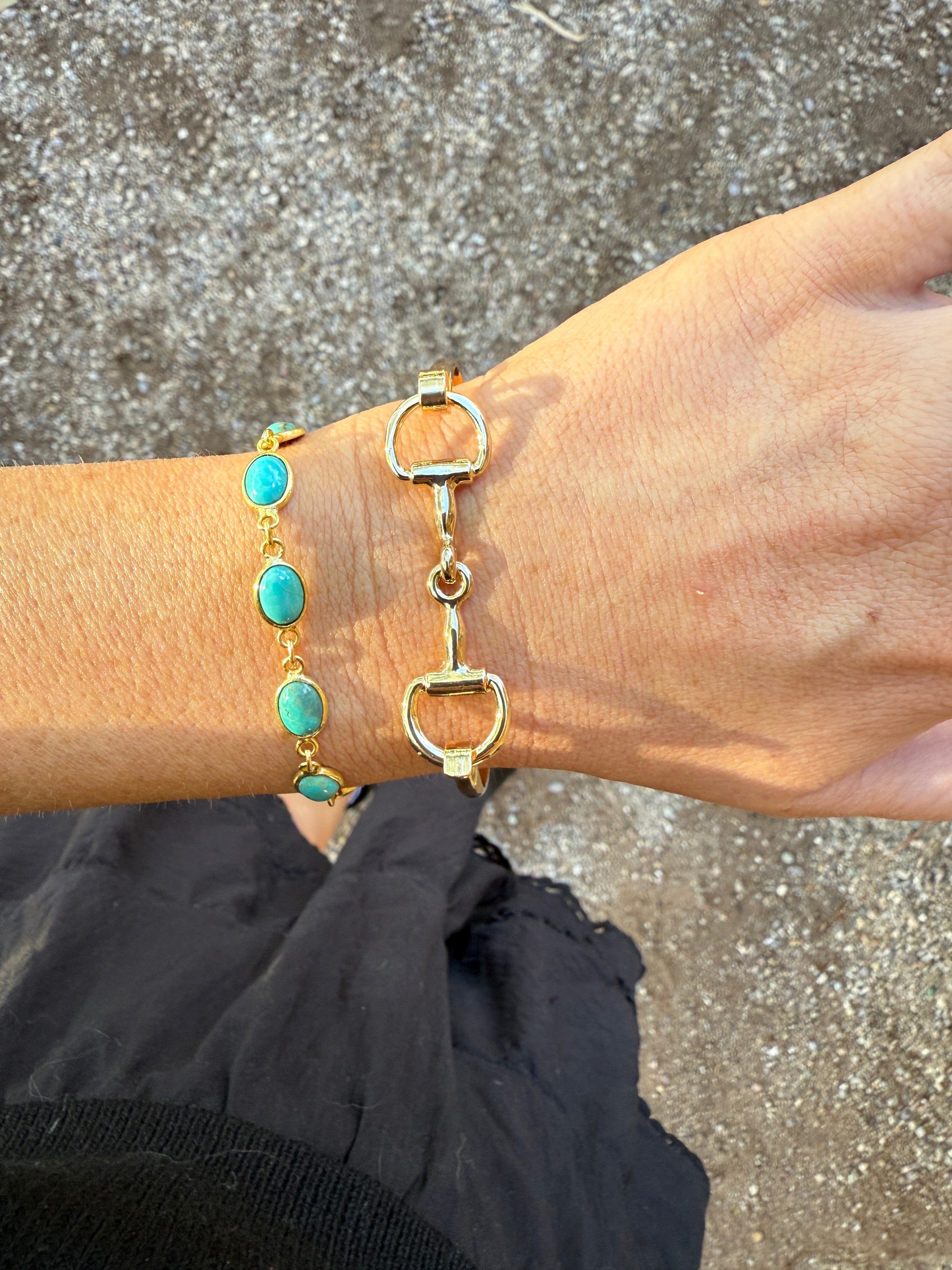 “The Golden Collection” Horse Bit Handmade Gold Plated Bangle Bracelet