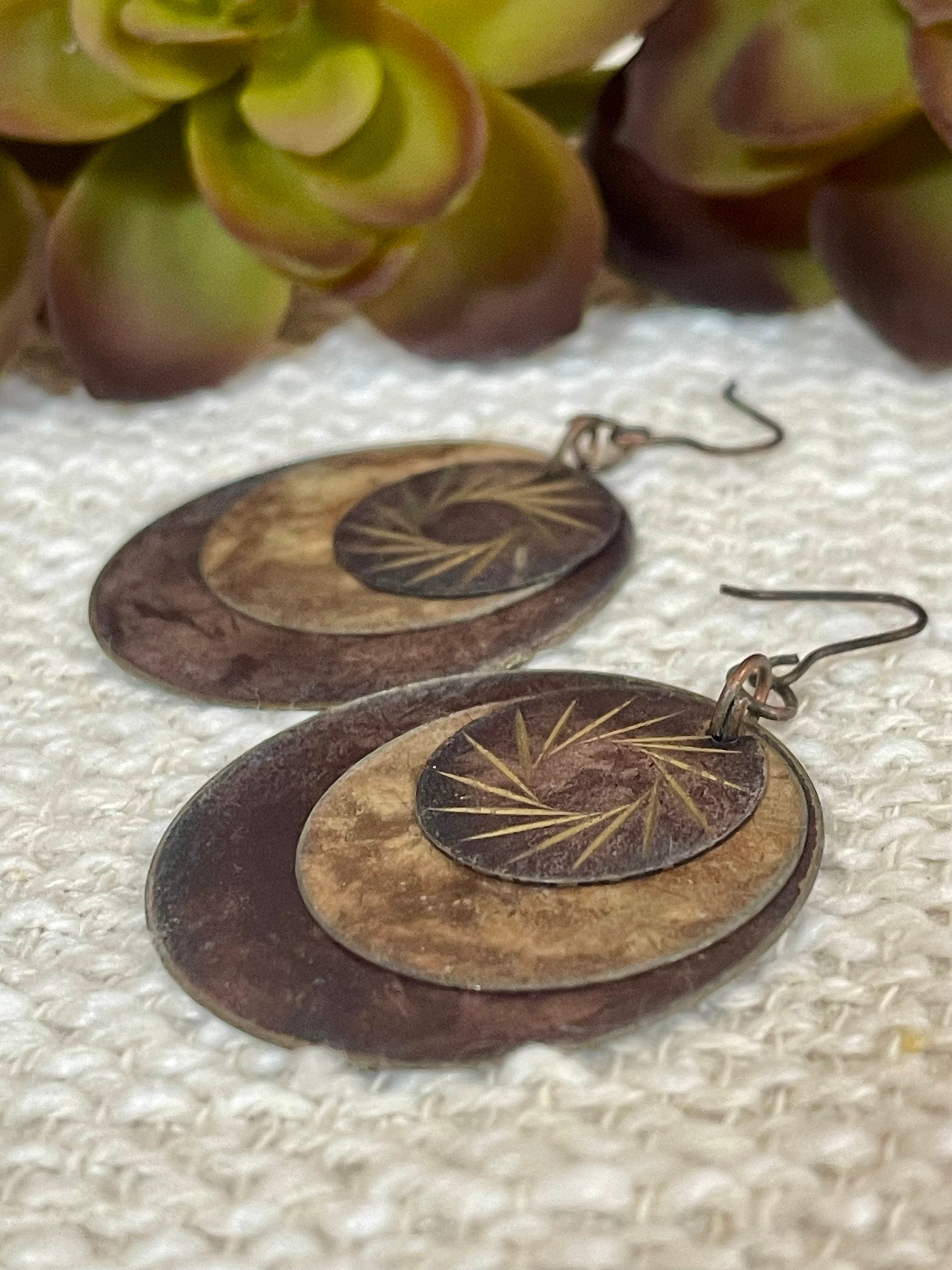 Vintage Handmade Copper Earrings