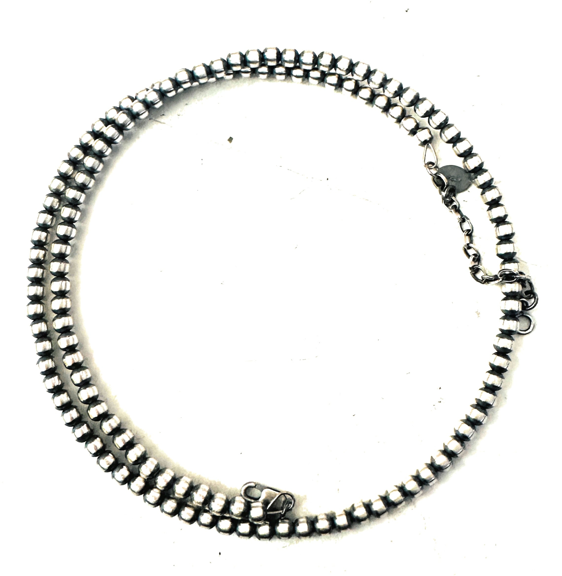 Navajo Sterling Silver Beaded Wrap Choker Necklace