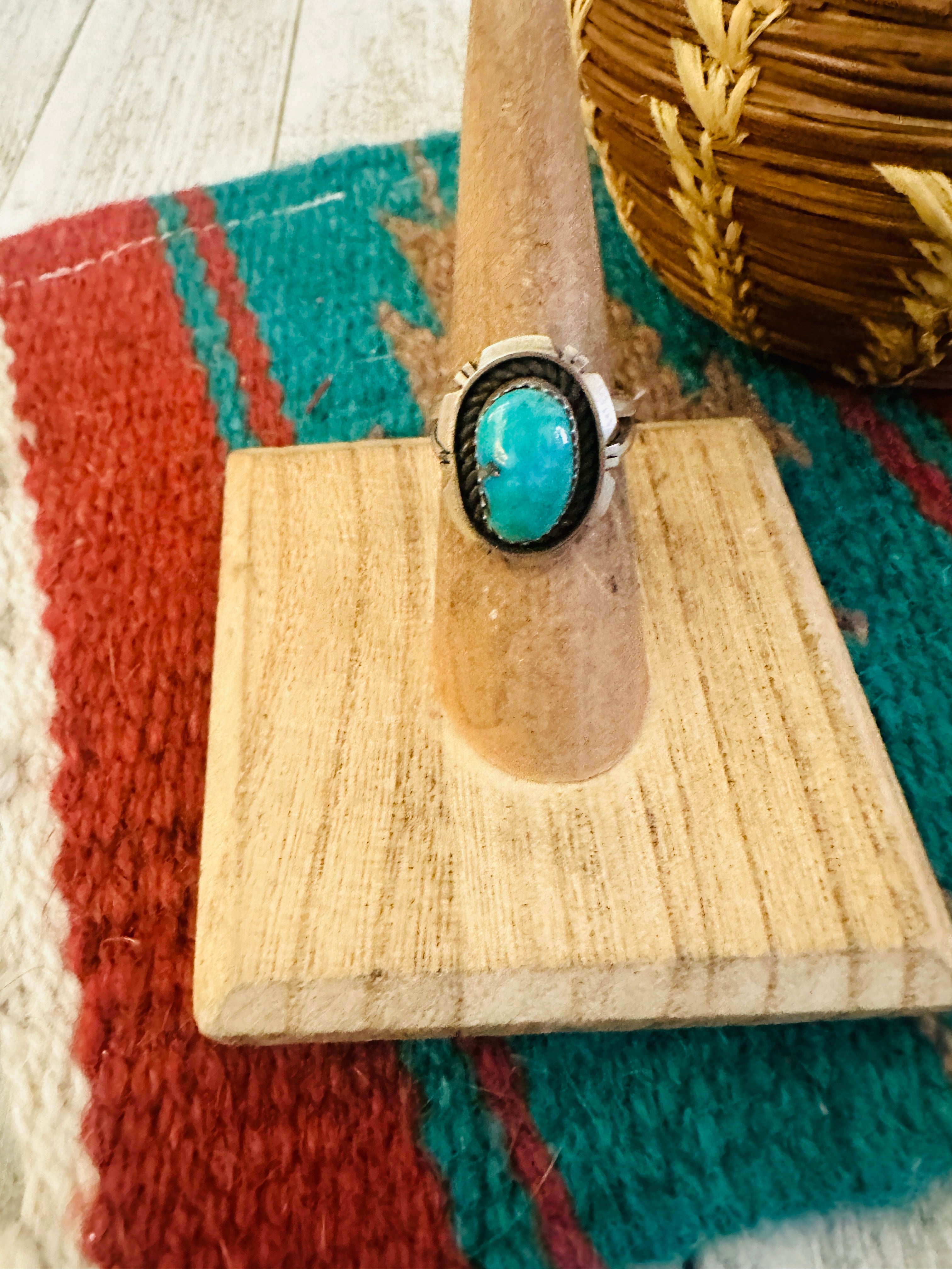 Navajo Sterling Silver & Kingman Turquoise Ring