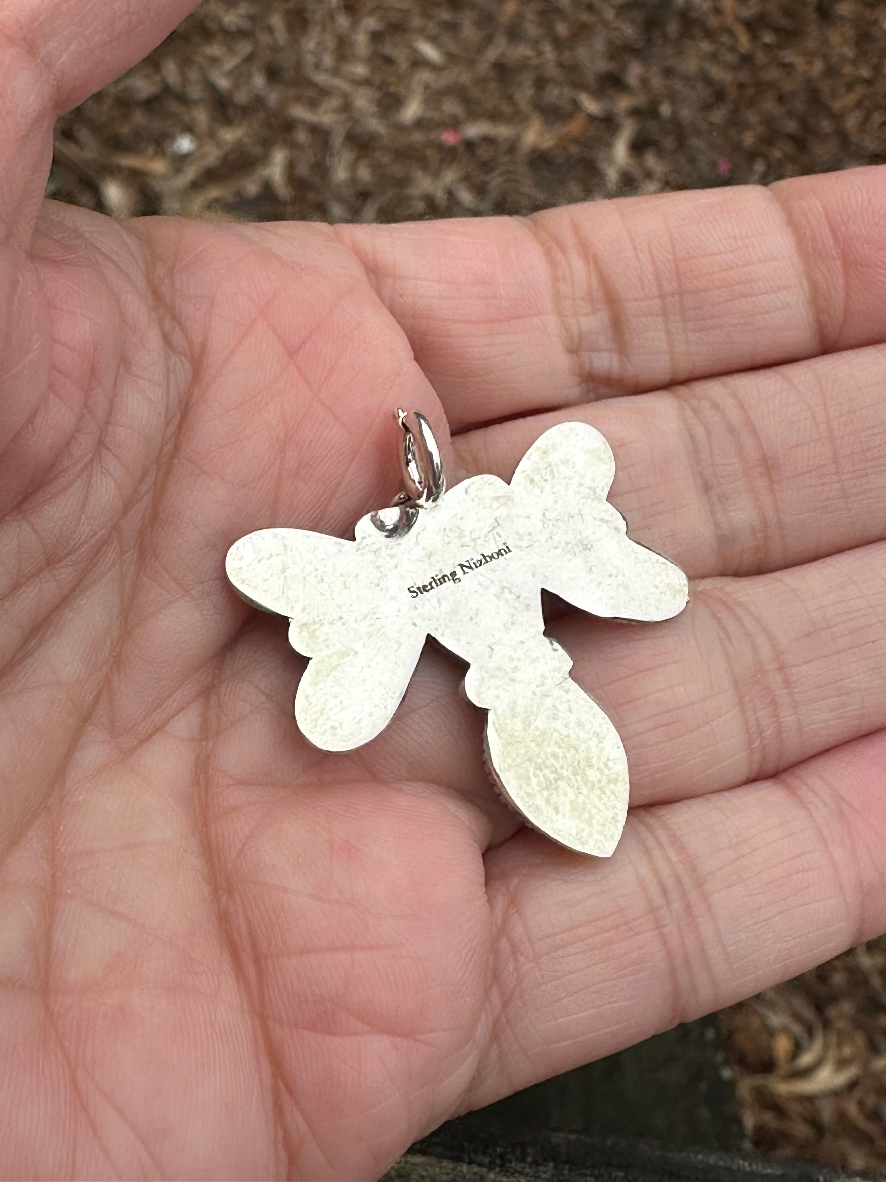 Sterling Silver and Royston Turquoise Dragonfly Charm