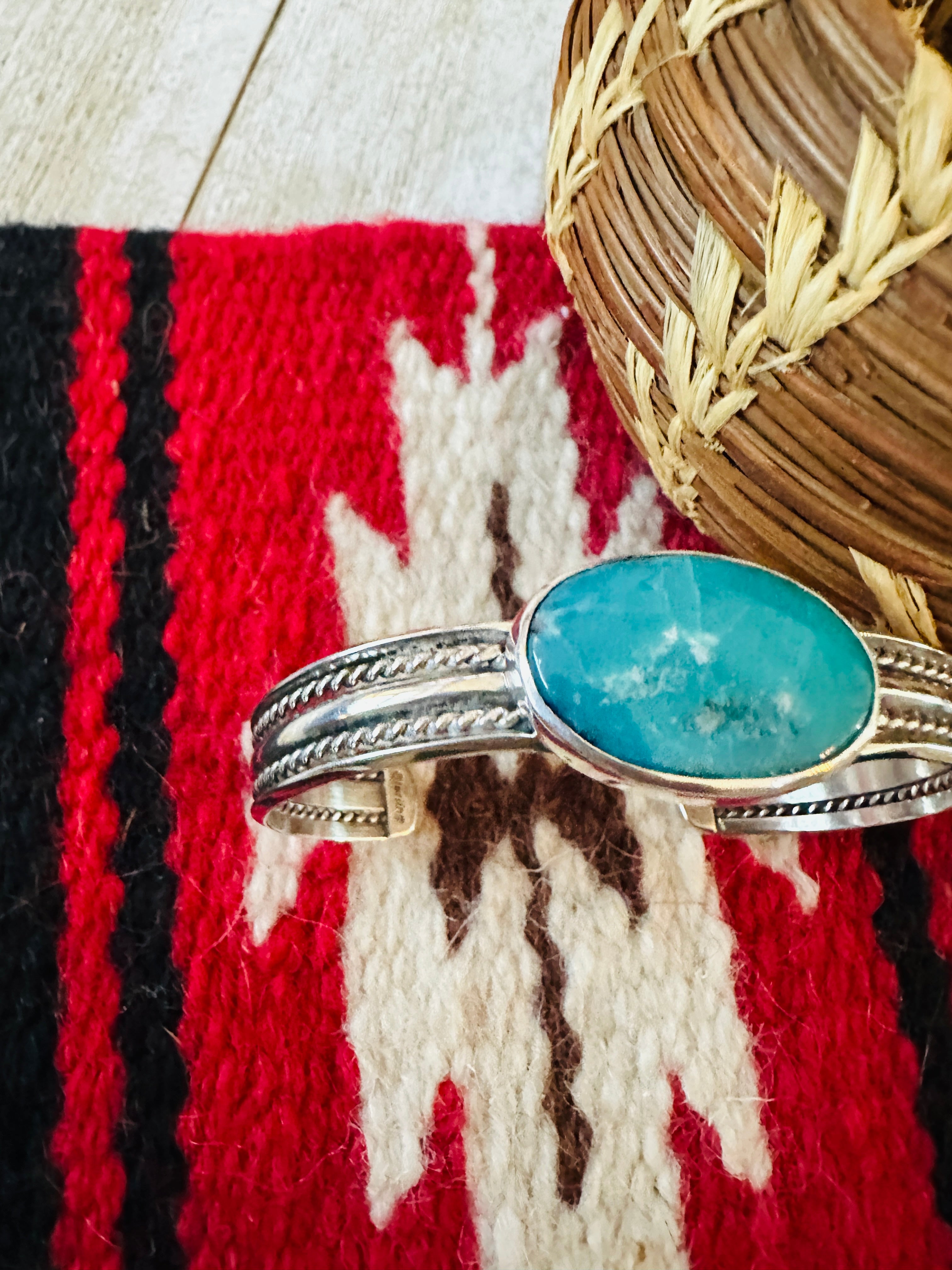 Handcrafted Sterling Silver & Turquoise Cuff Bracelet