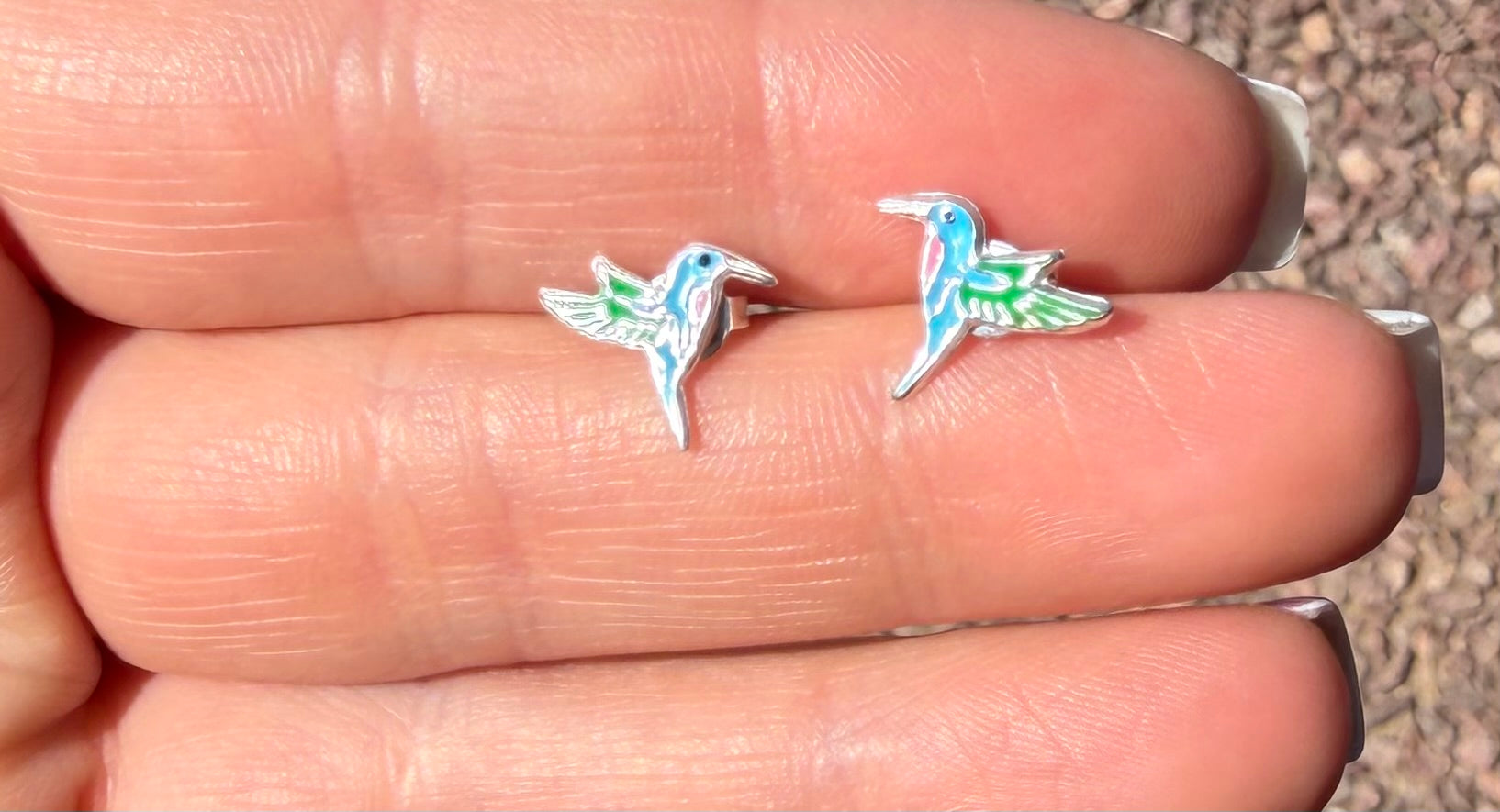 Hummingbird Sterling Silver Stud Earrings