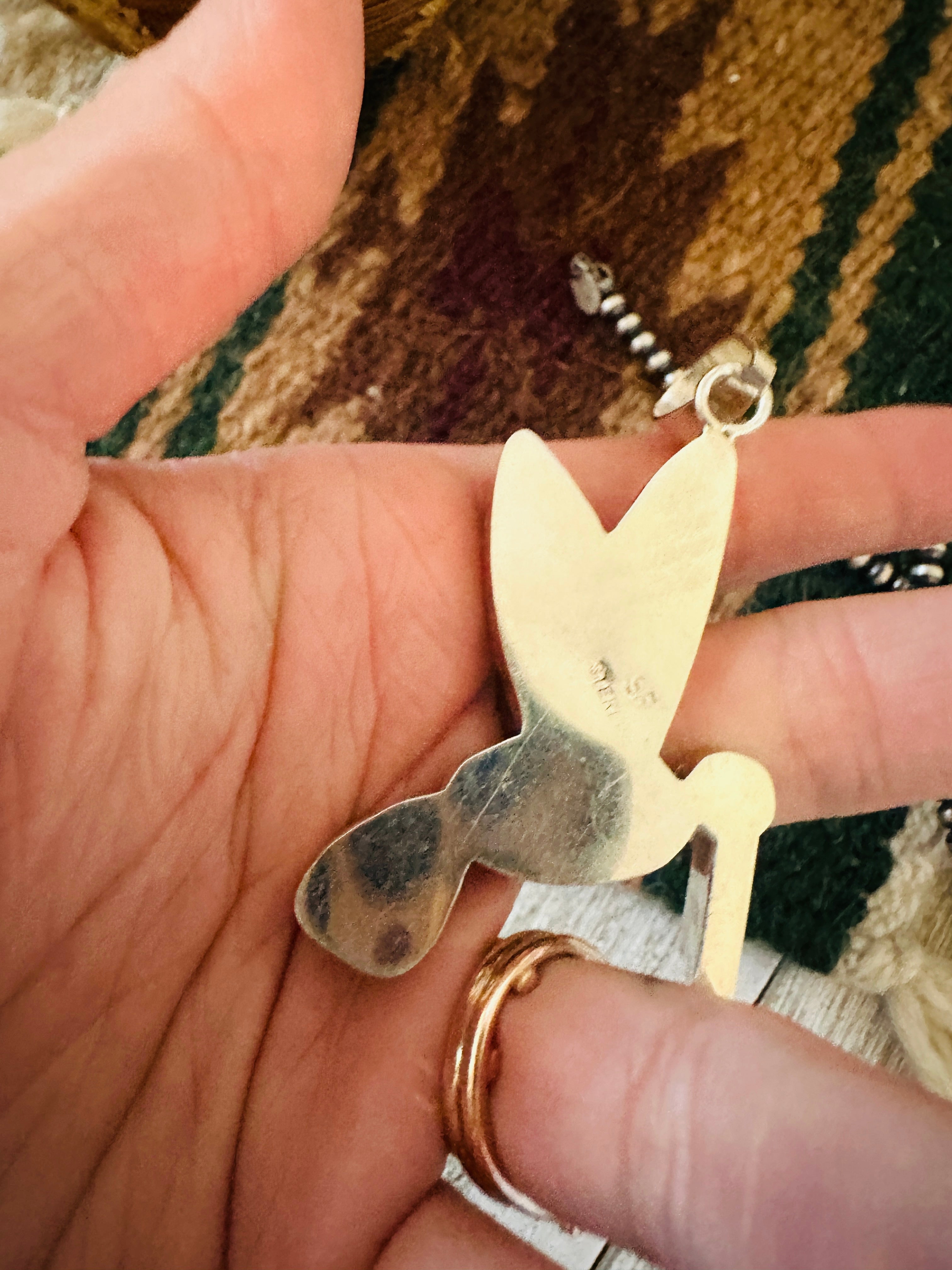 Handcrafted Sterling Silver & Turquoise Inlay Dragonfly Pendant