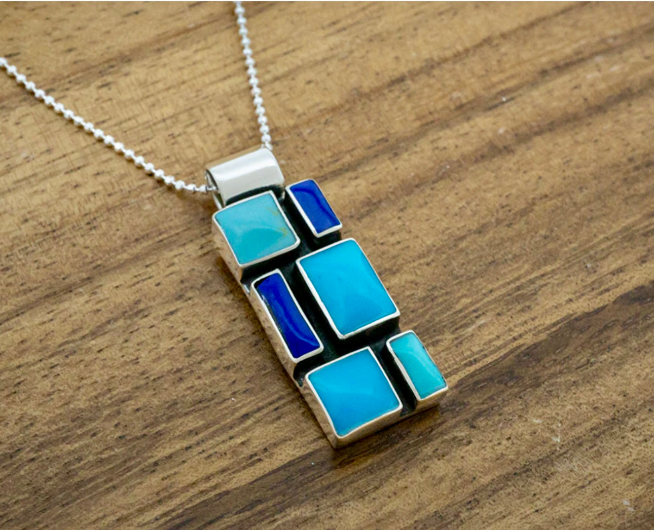 Medium Azul Mosaic Pendant Necklace
