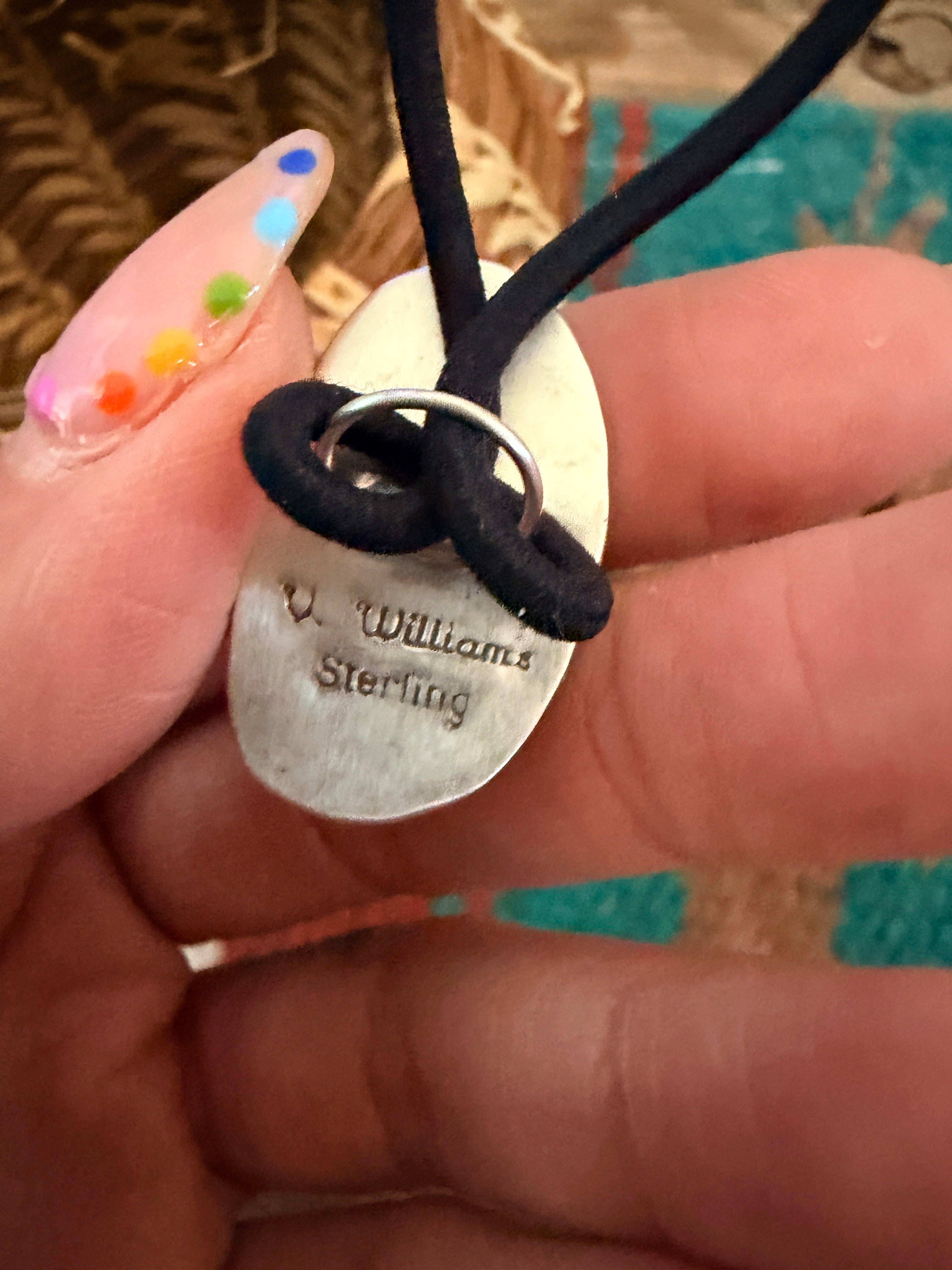Handcrafted Turquoise & Sterling Silver Hair Tie Charm