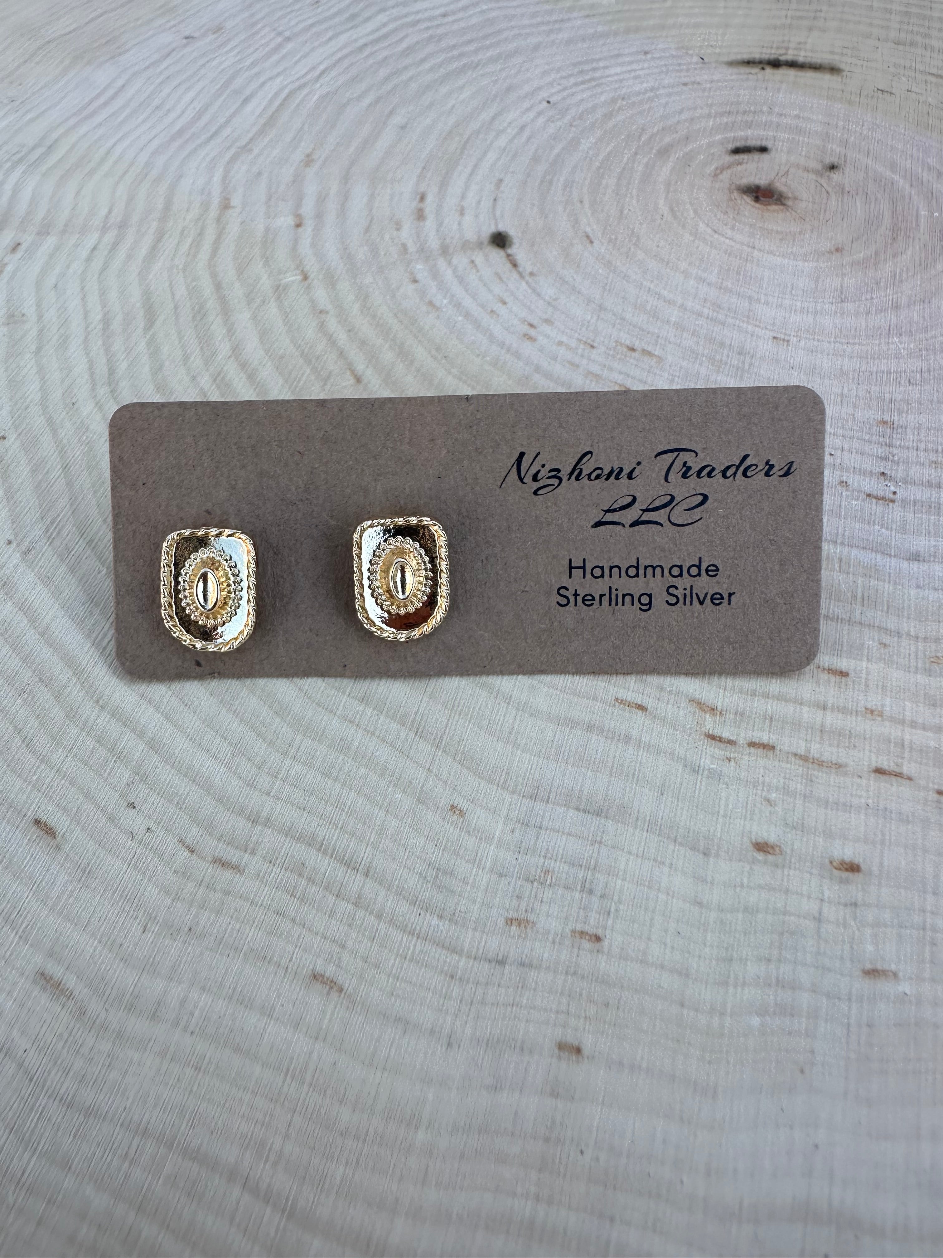 “The Golden Collection” Handmade 14k Gold Plated Cowboy Hat Stud Earrings