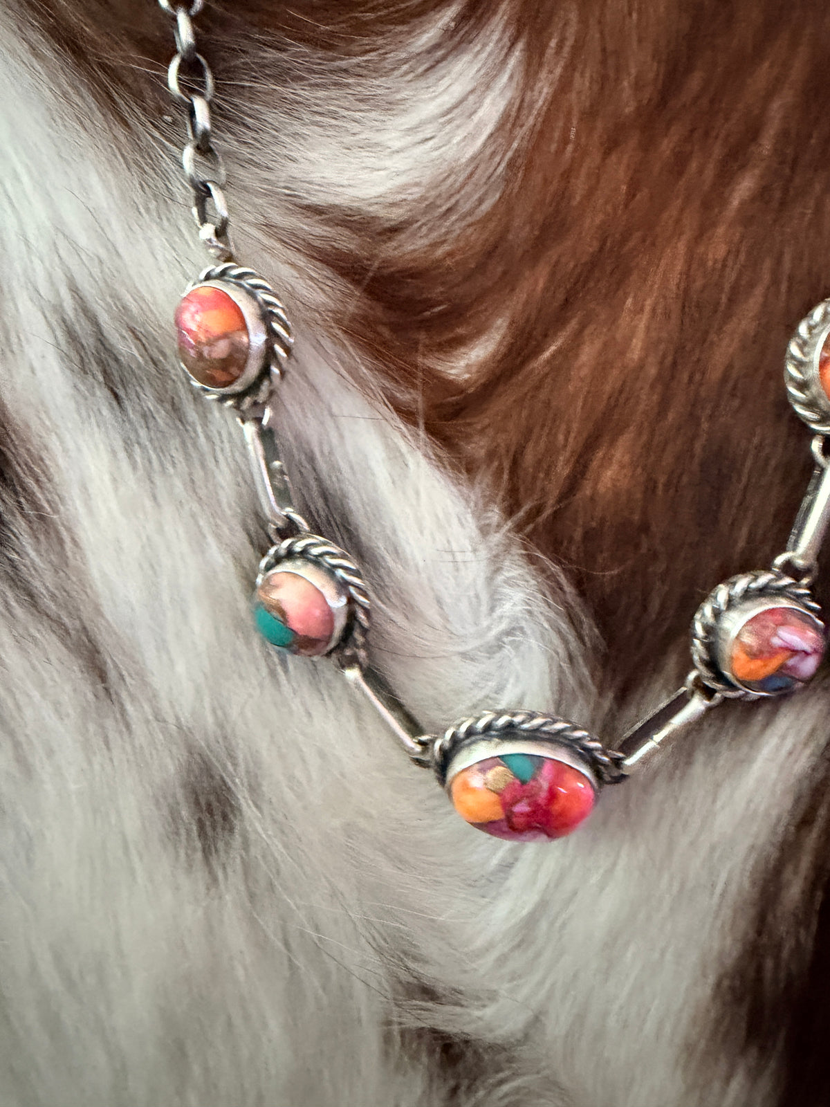 Handcrafted Sterling Silver & Pink Dream Mojave Necklace by Augustine Largo