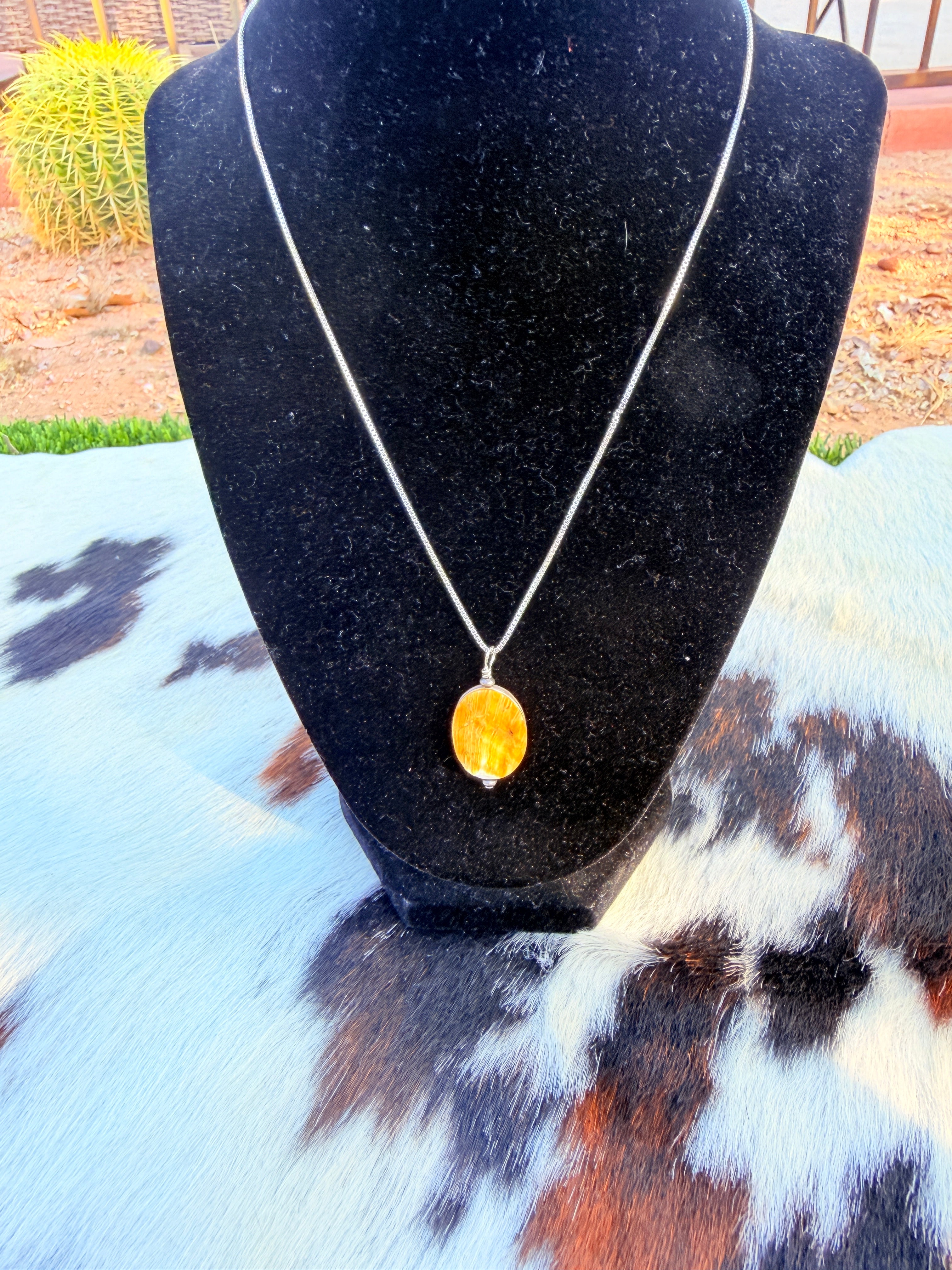 Handcrafted Spiny Oyster & Sterling Silver Necklace