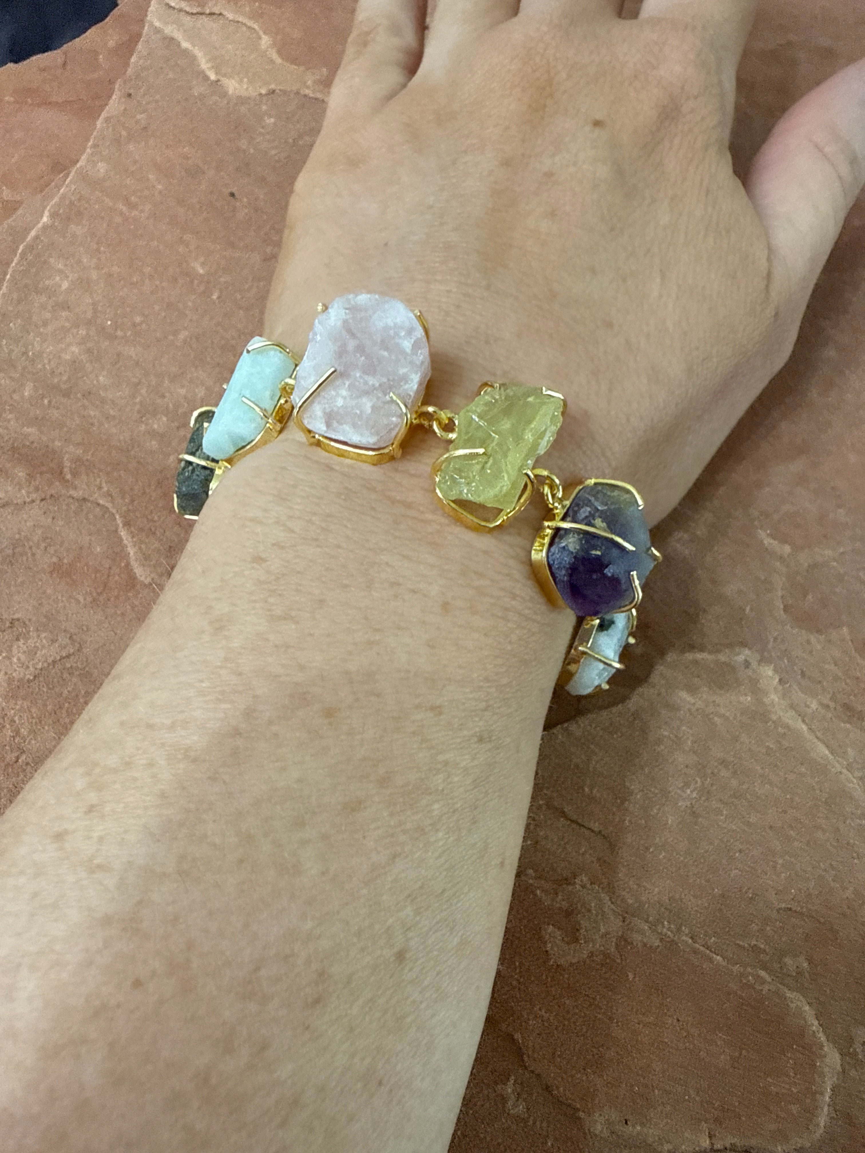 “The Golden Collection” Moonlight Harmony Handmade Gold Plated Gemstone Bracelets style 2