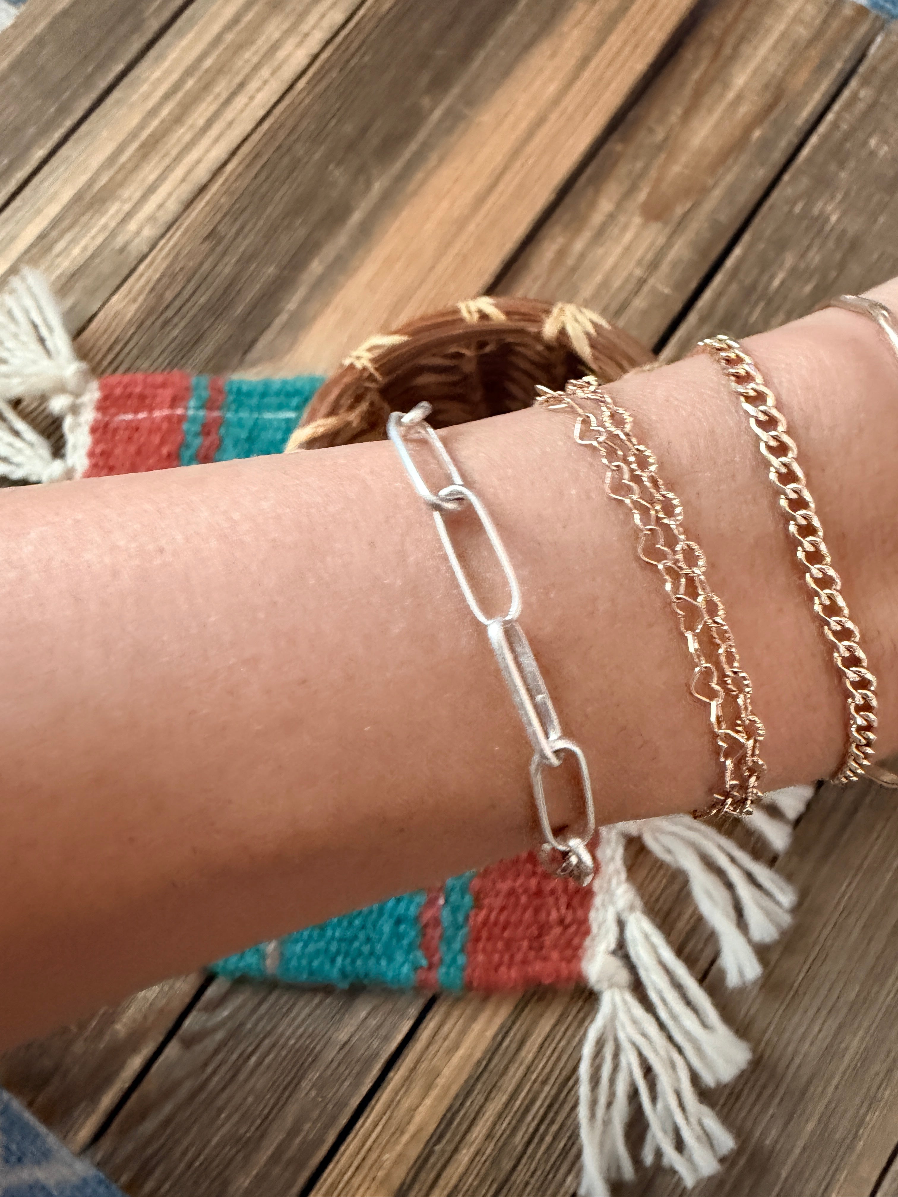 Handmade Sterling Silver Paperclip Link Bracelet