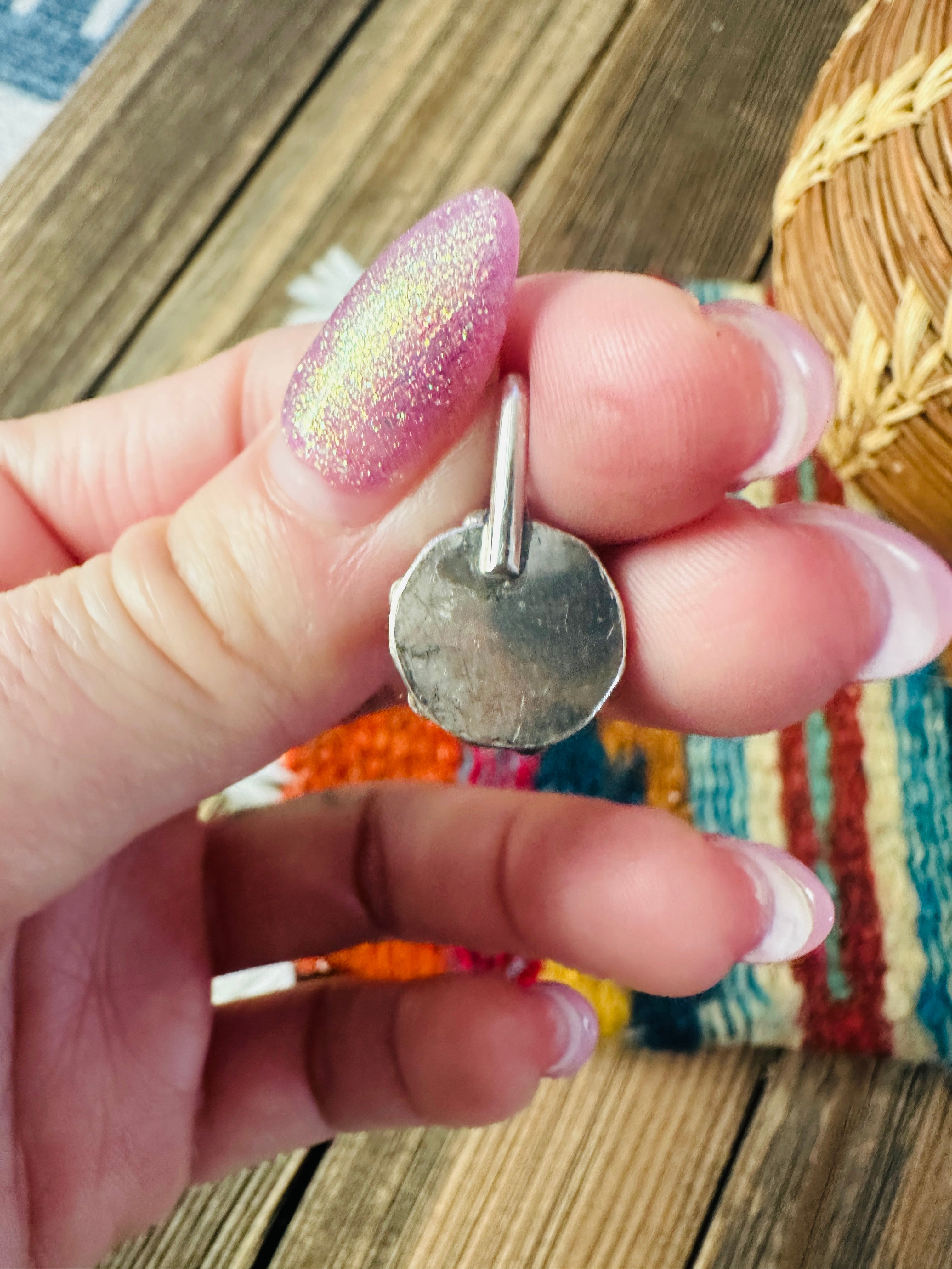 Handcrafted Sterling Silver and Turquoise Petit Point Pendant