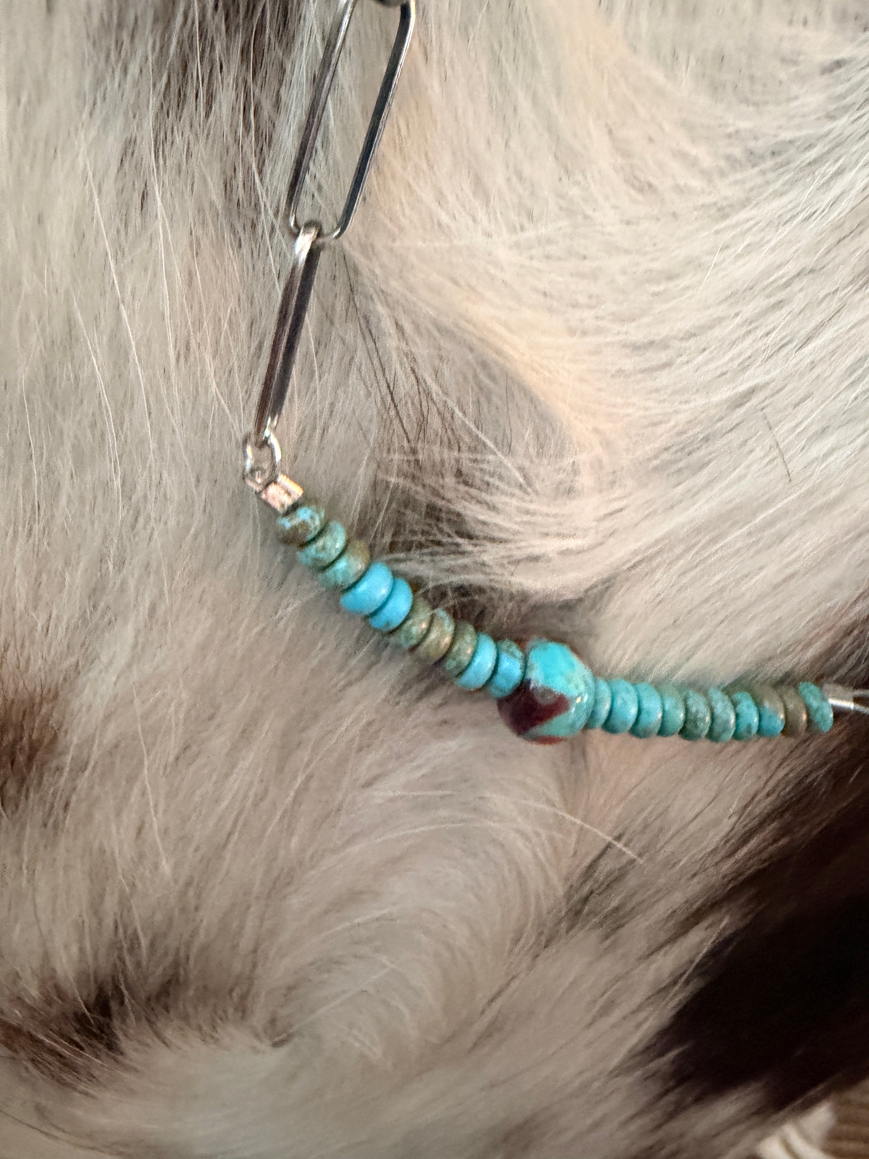 Handmade Sterling Silver, Turquoise & Spice Beaded Necklace