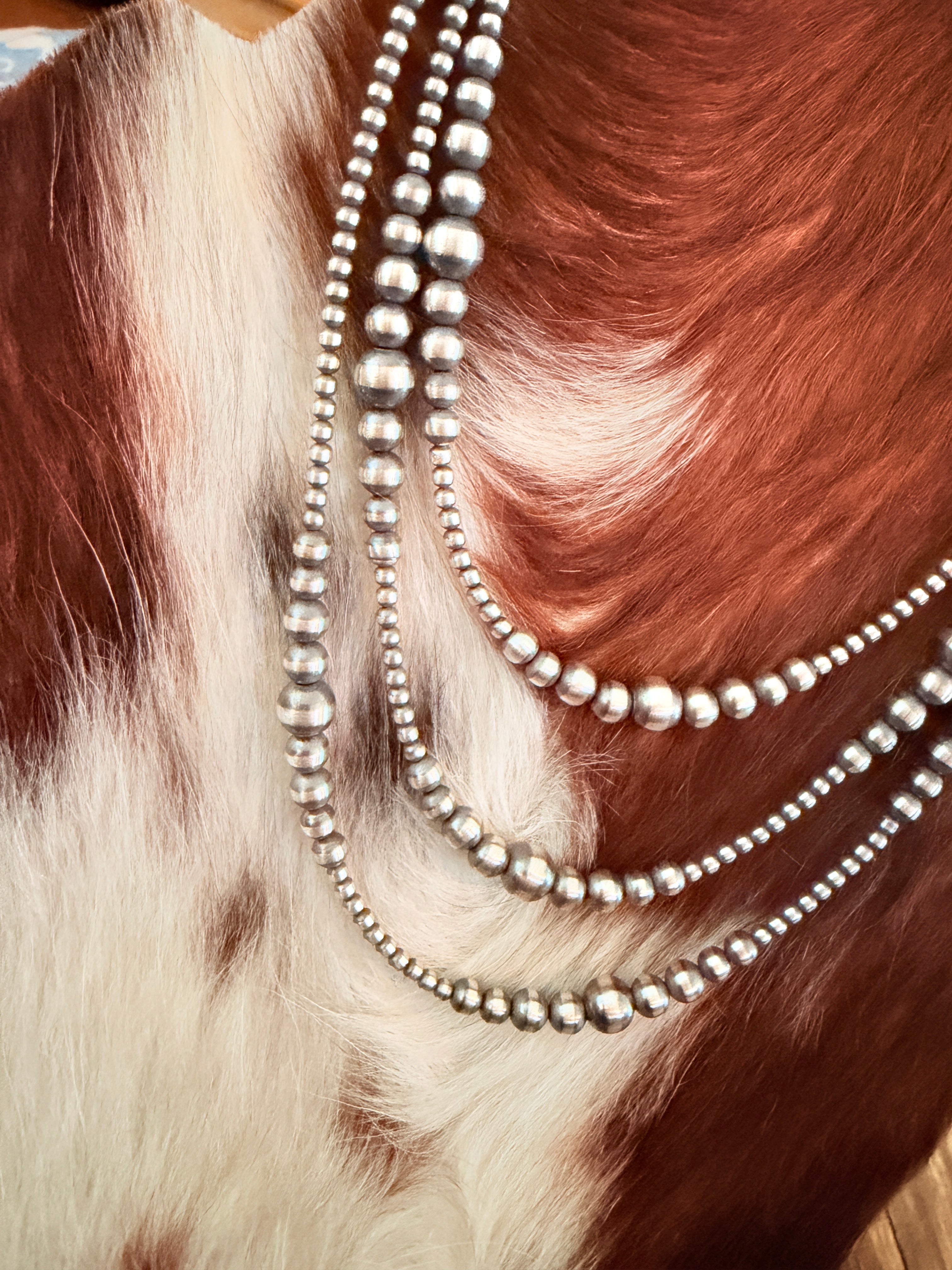 Handcrafted Sterling Silver Pearl Beaded Necklace