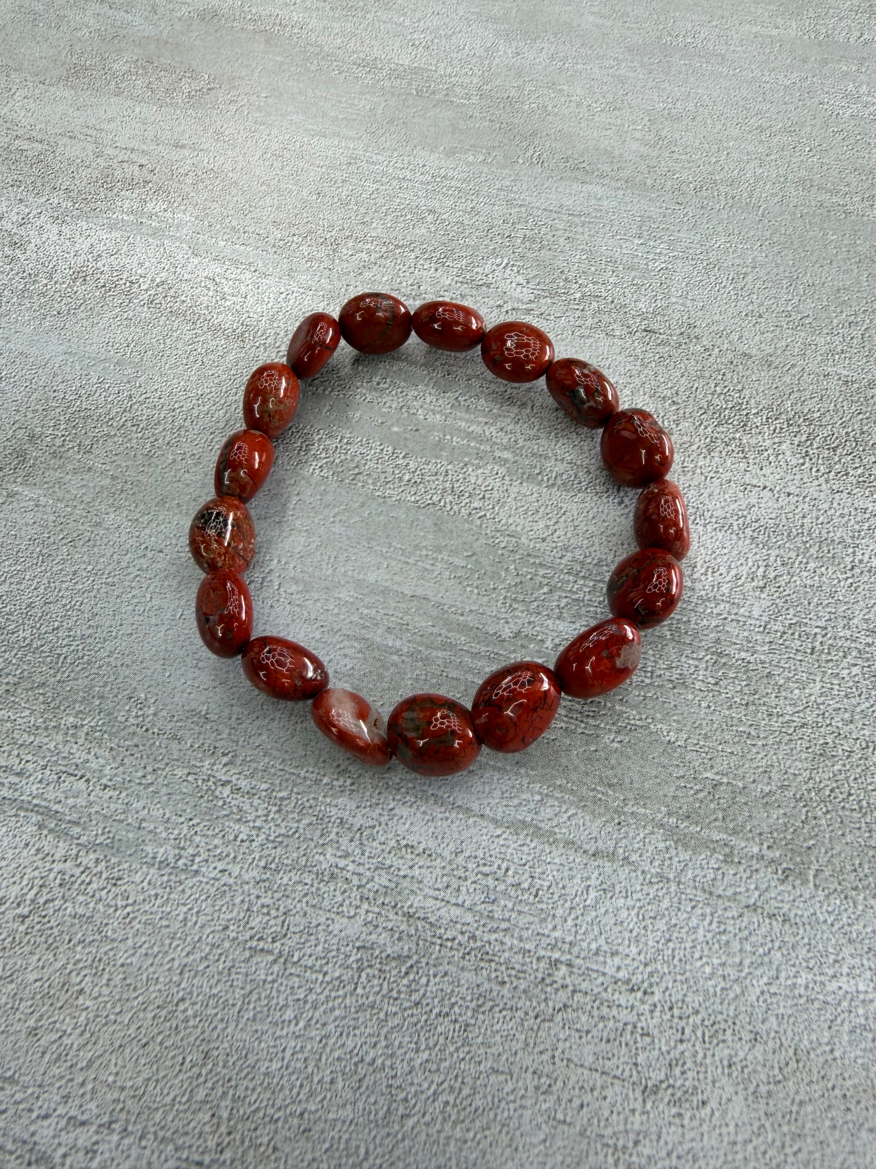 Red Jasper Nugget Stretch Bracelet