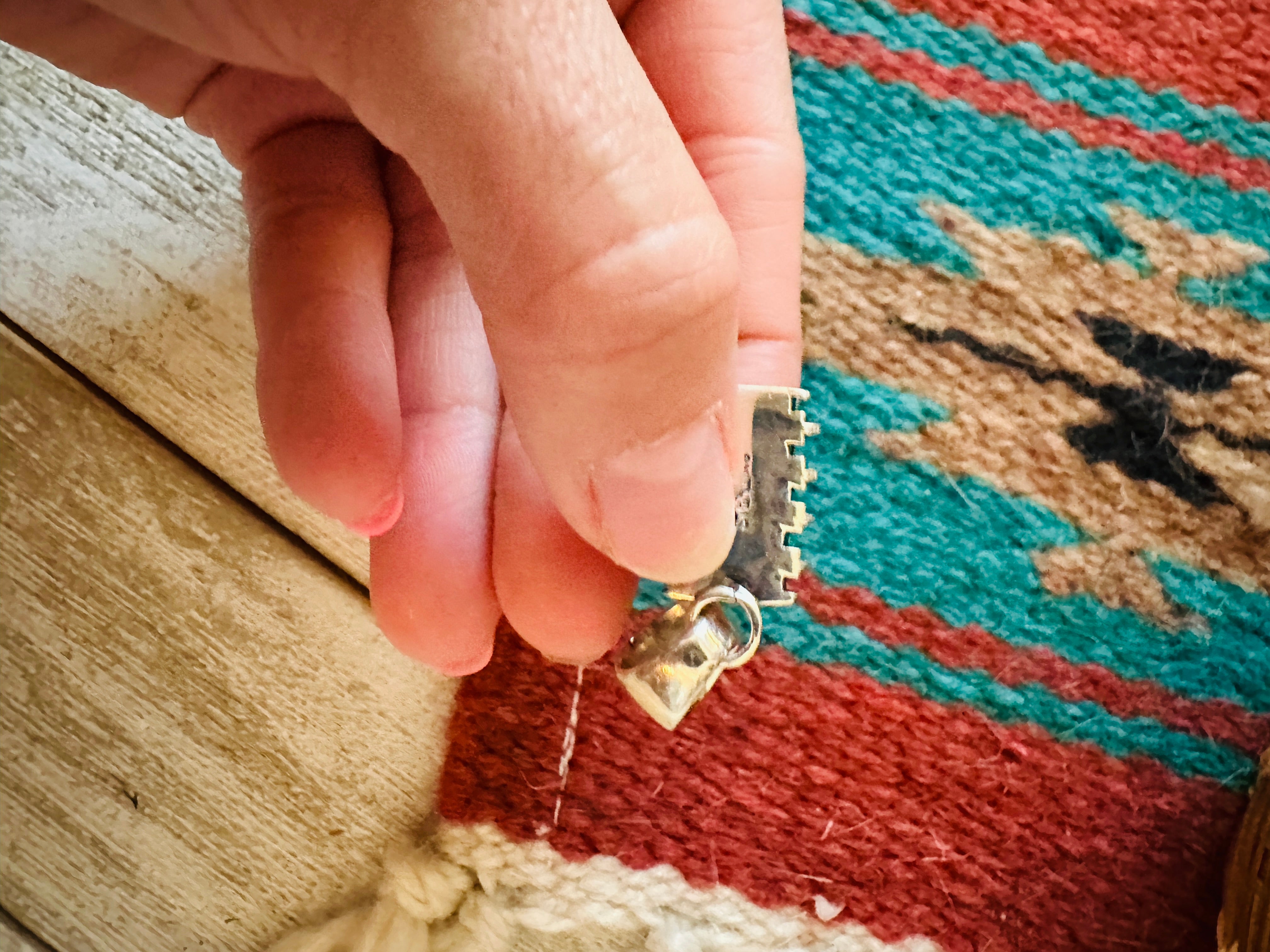 Navajo Multi Stone & Sterling Silver Inlay Pendant