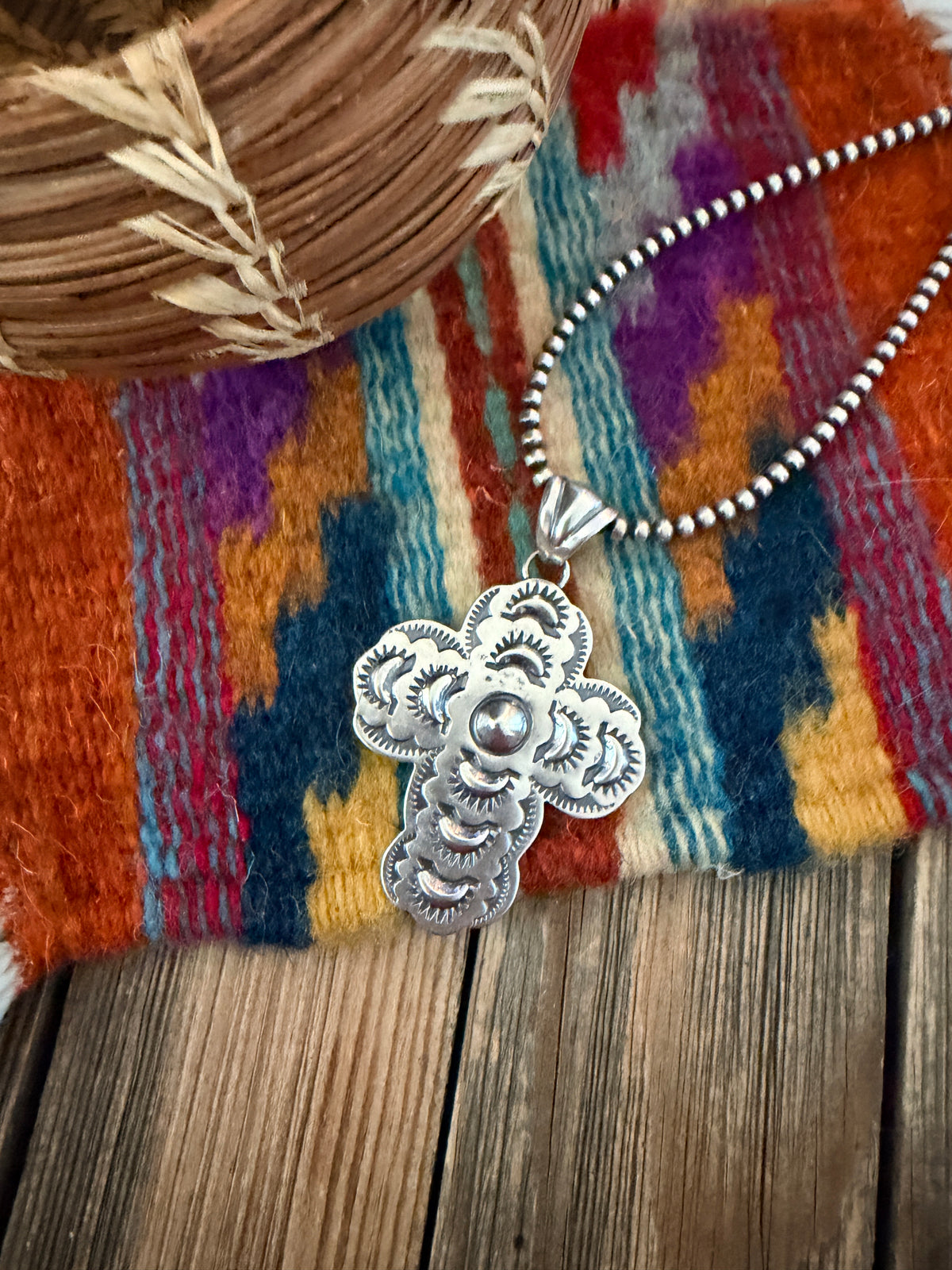 Handcrafted Sterling Silver Cross Pendant by Benson Shorty