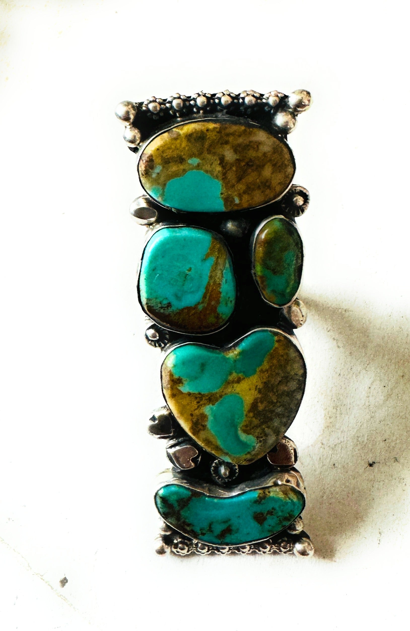 Navajo Royston Turquoise & Sterling Silver Adjustable Ring by Jacqueline Silver