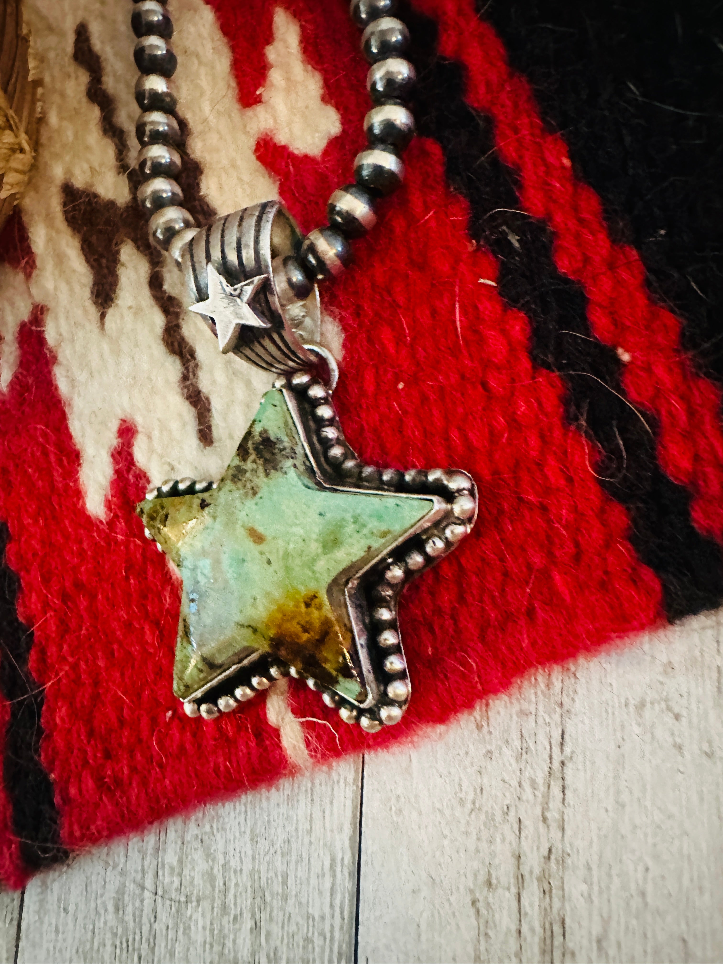 Navajo Turquoise and Sterling Silver Star Pendant