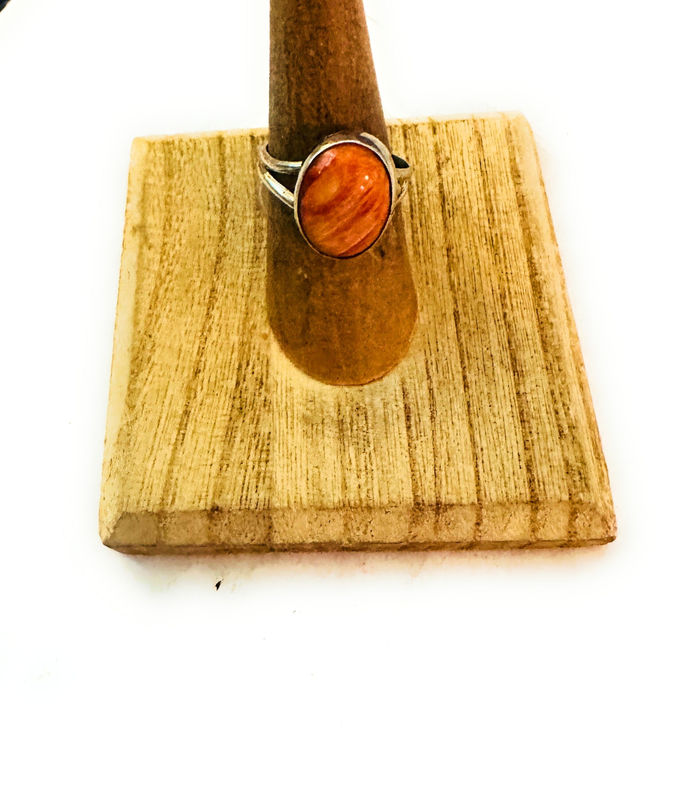 Navajo Sterling Silver & Orange Spiny Ring