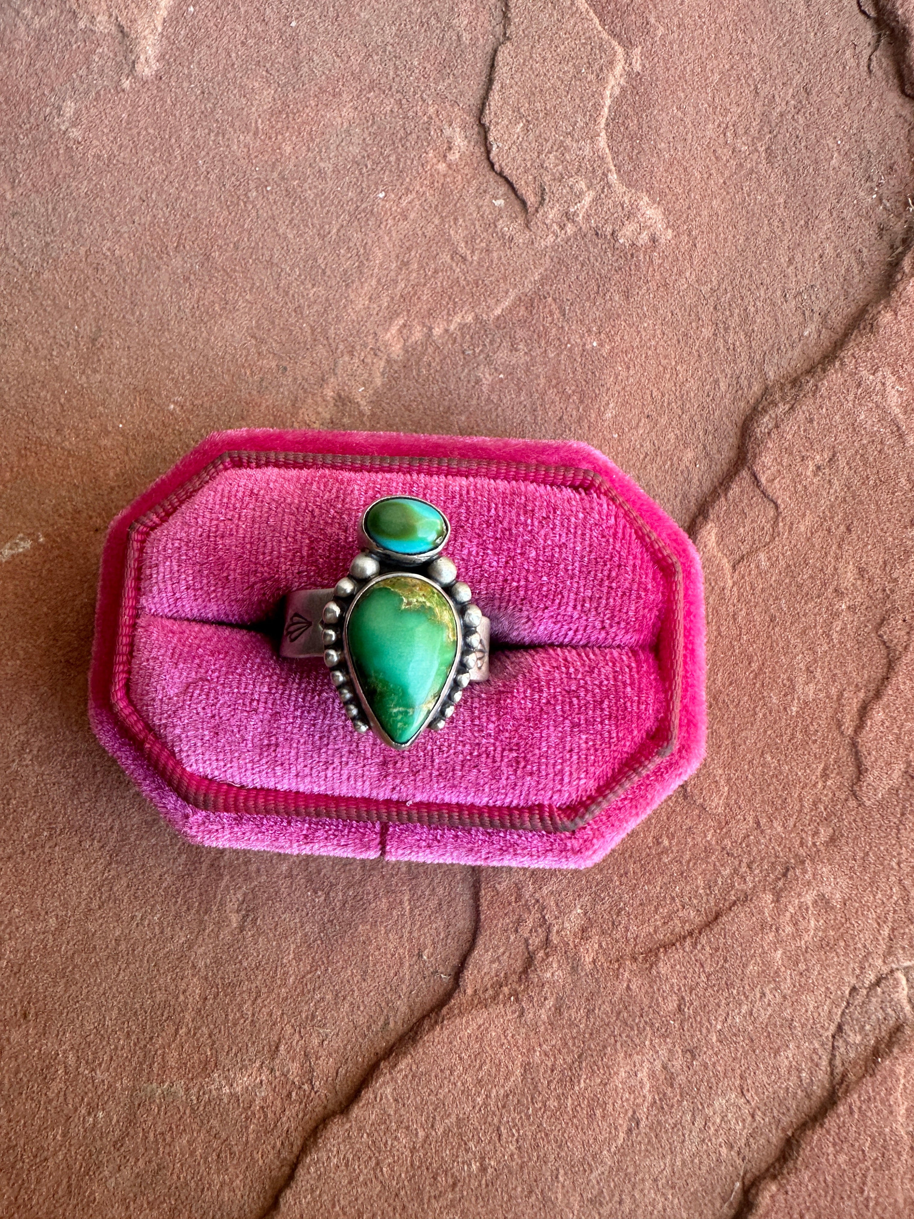 Handmade Sonoran Mountain Turquoise & Sterling Adjustable Ring