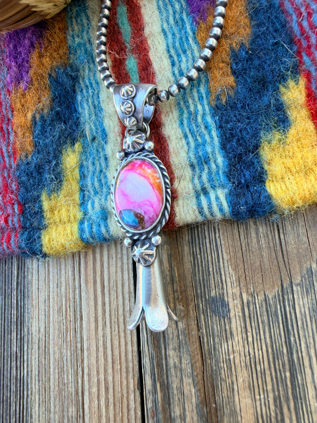 Handcrafted Sterling Silver & Pink Dream Blossom Pendant