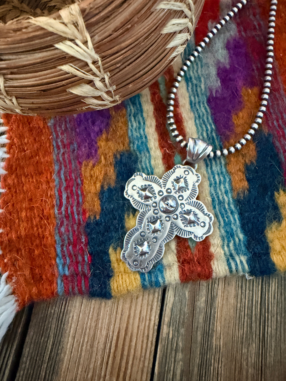 Handcrafted Sterling Silver Cross Pendant by Benson Shorty