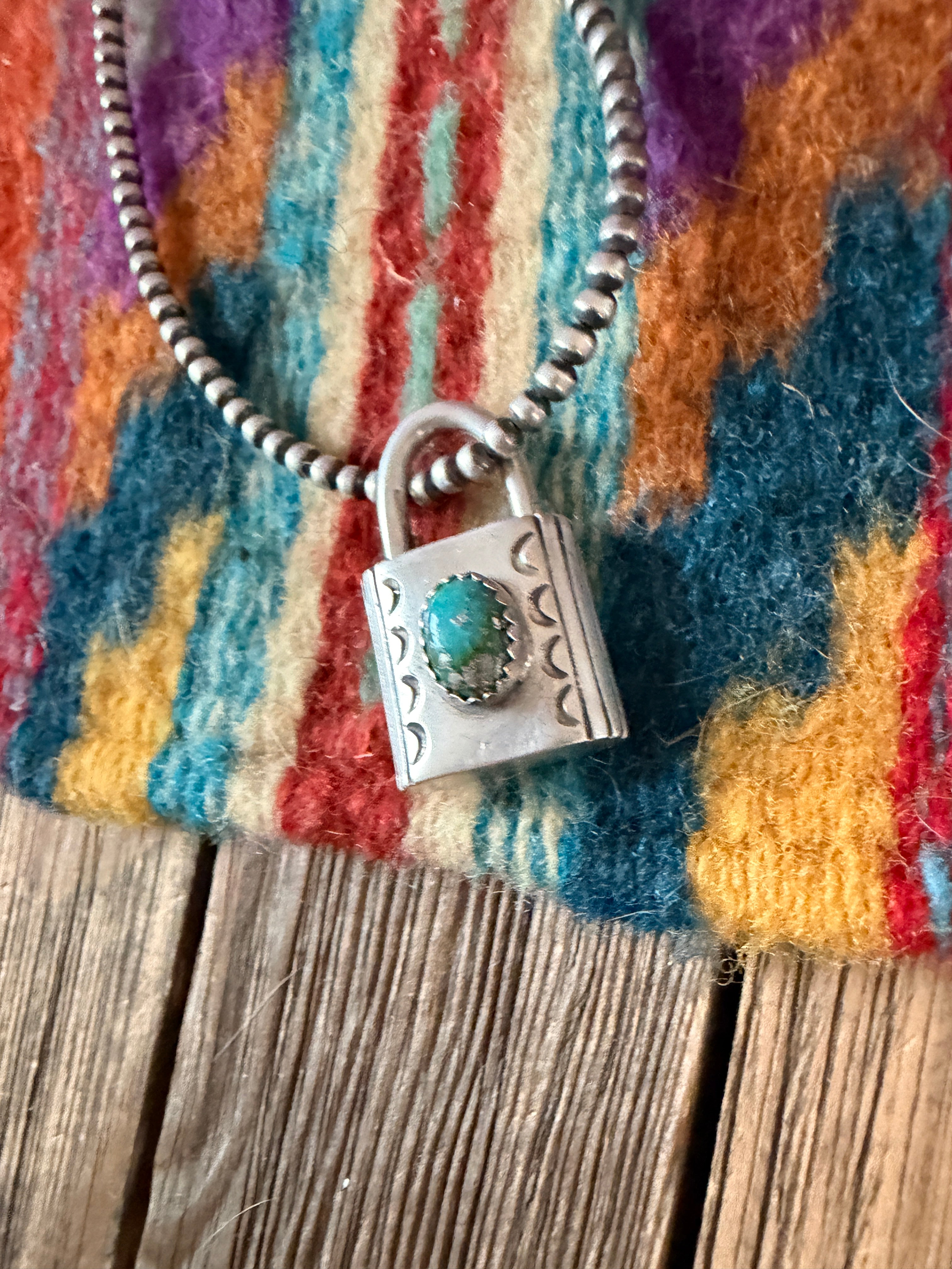 Handcrafted Sterling Silver & Turquoise Locket Pendant