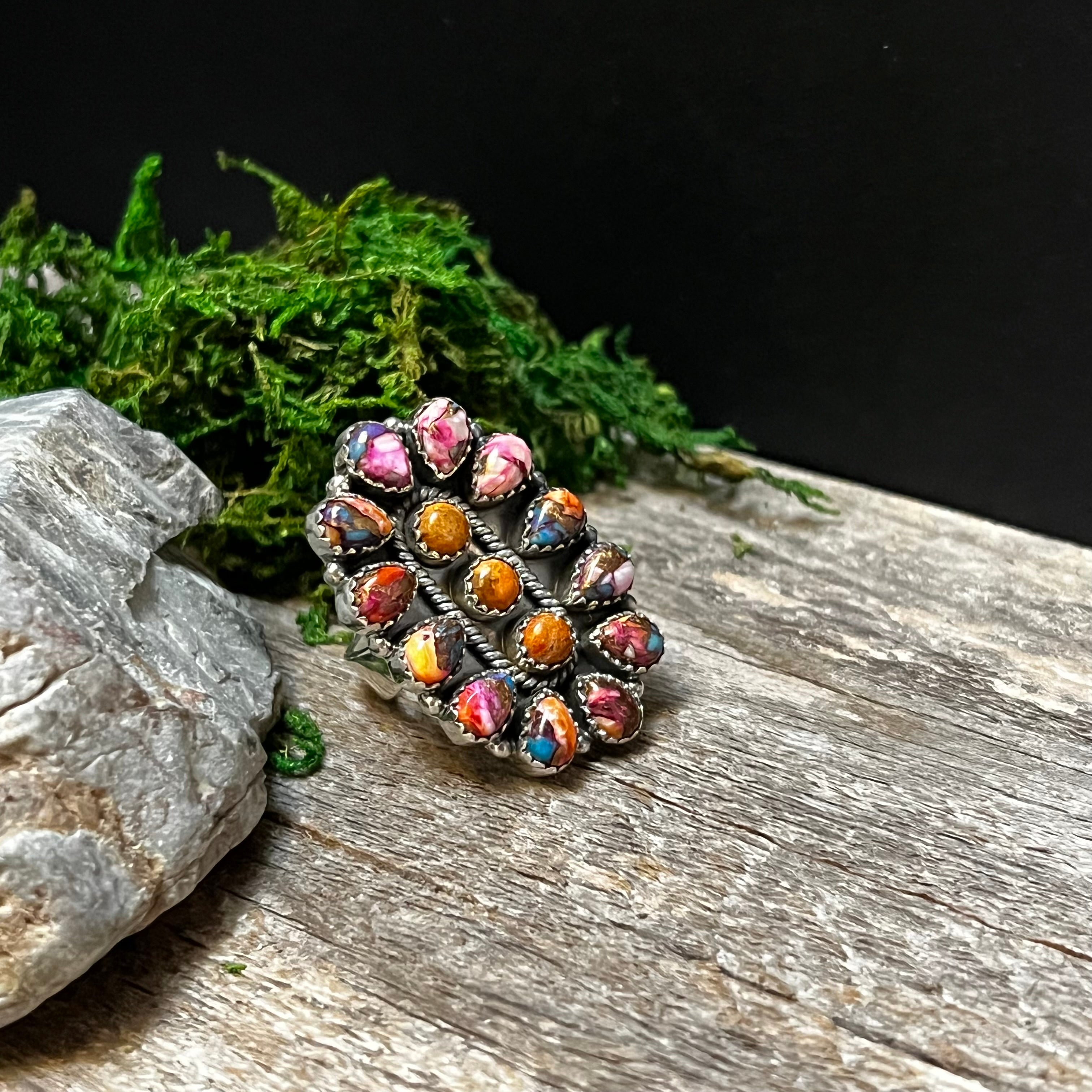 Handmade Sterling Silver & Pink Dream Cluster Ring