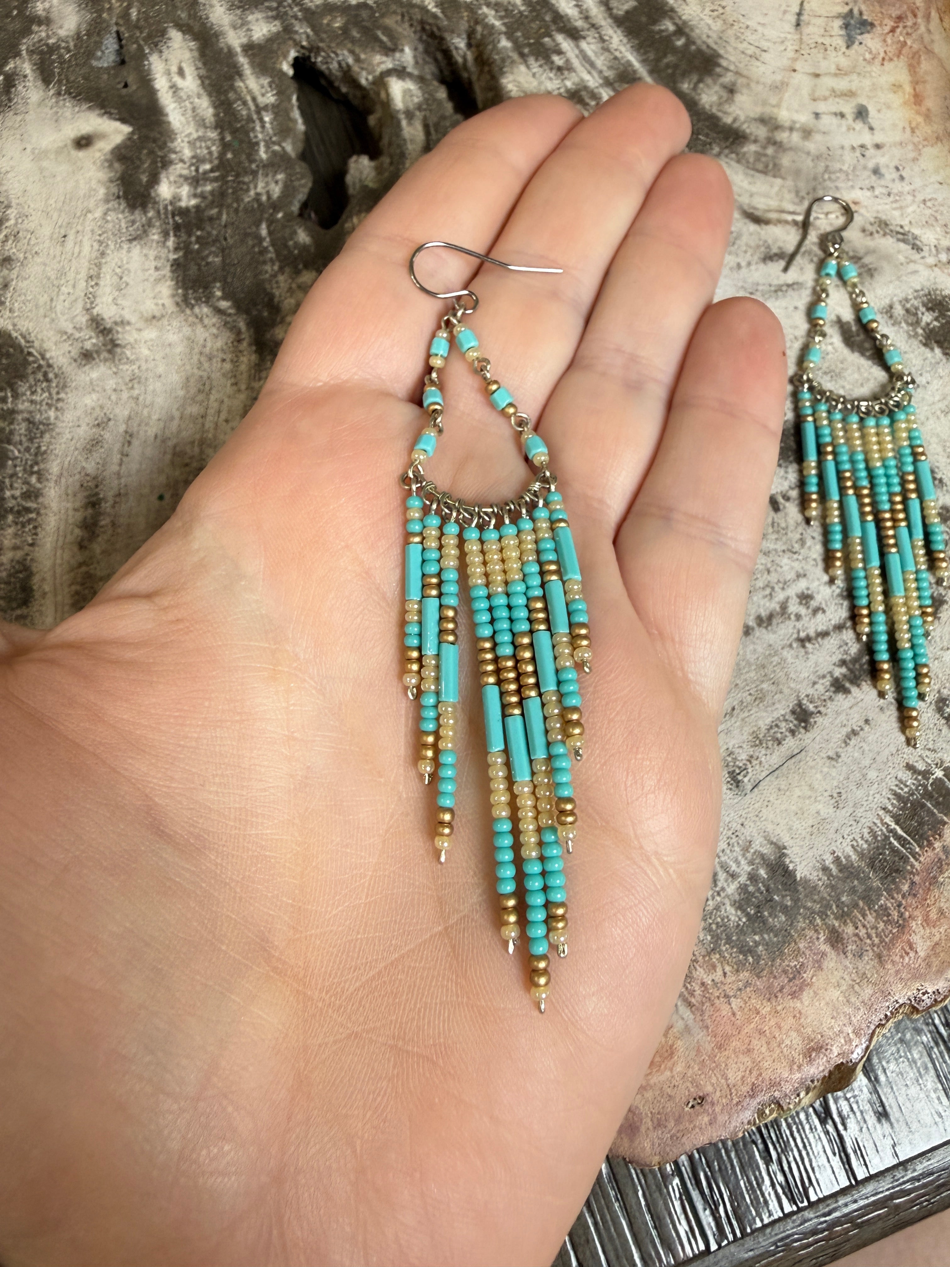 “The Golden Collection”  Desert Canyon Handmade Multi Color Beaded Earrings