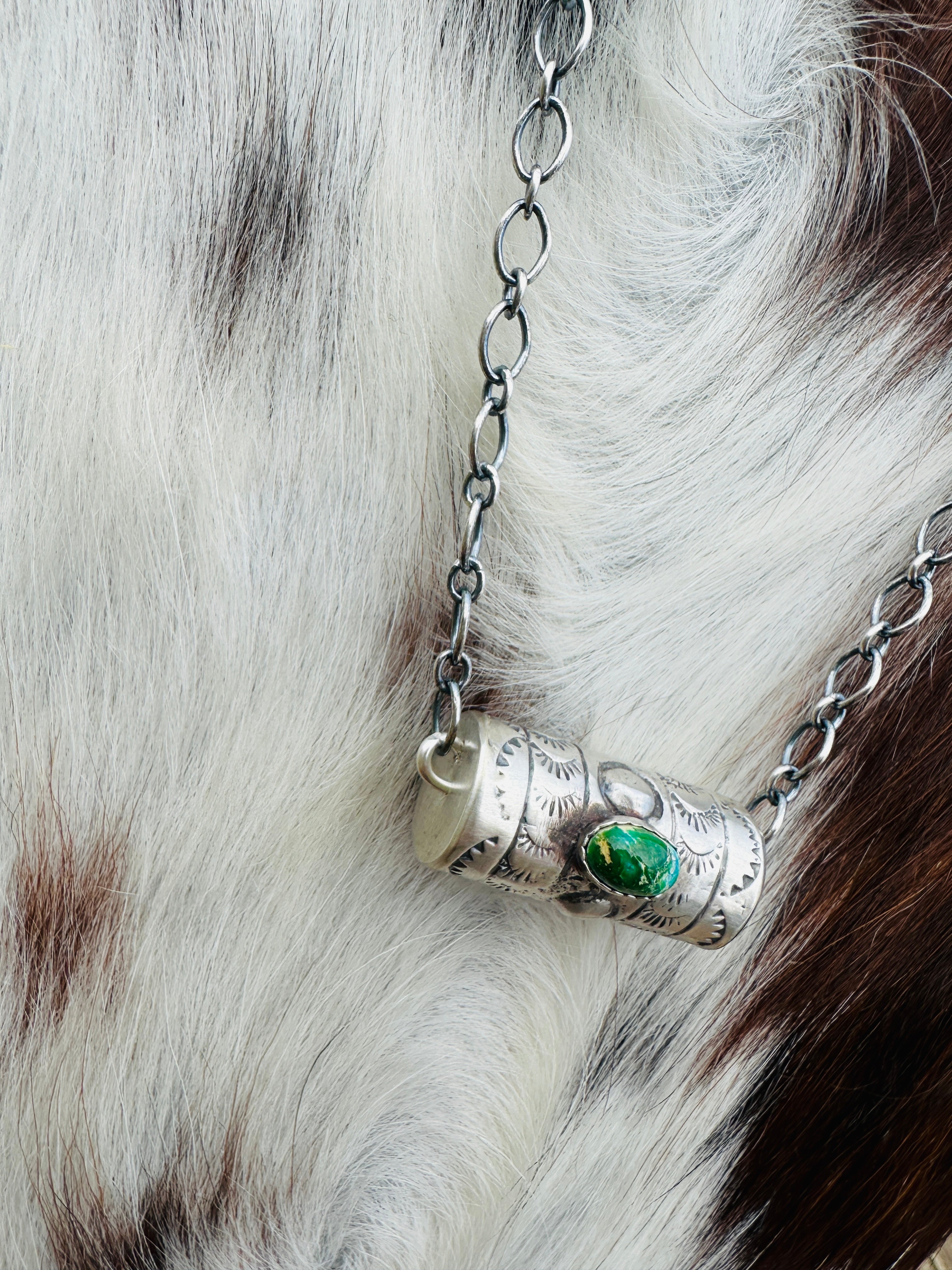 Handcrafted Sonoran Mountain Turquoise & Sterling Silver Necklace