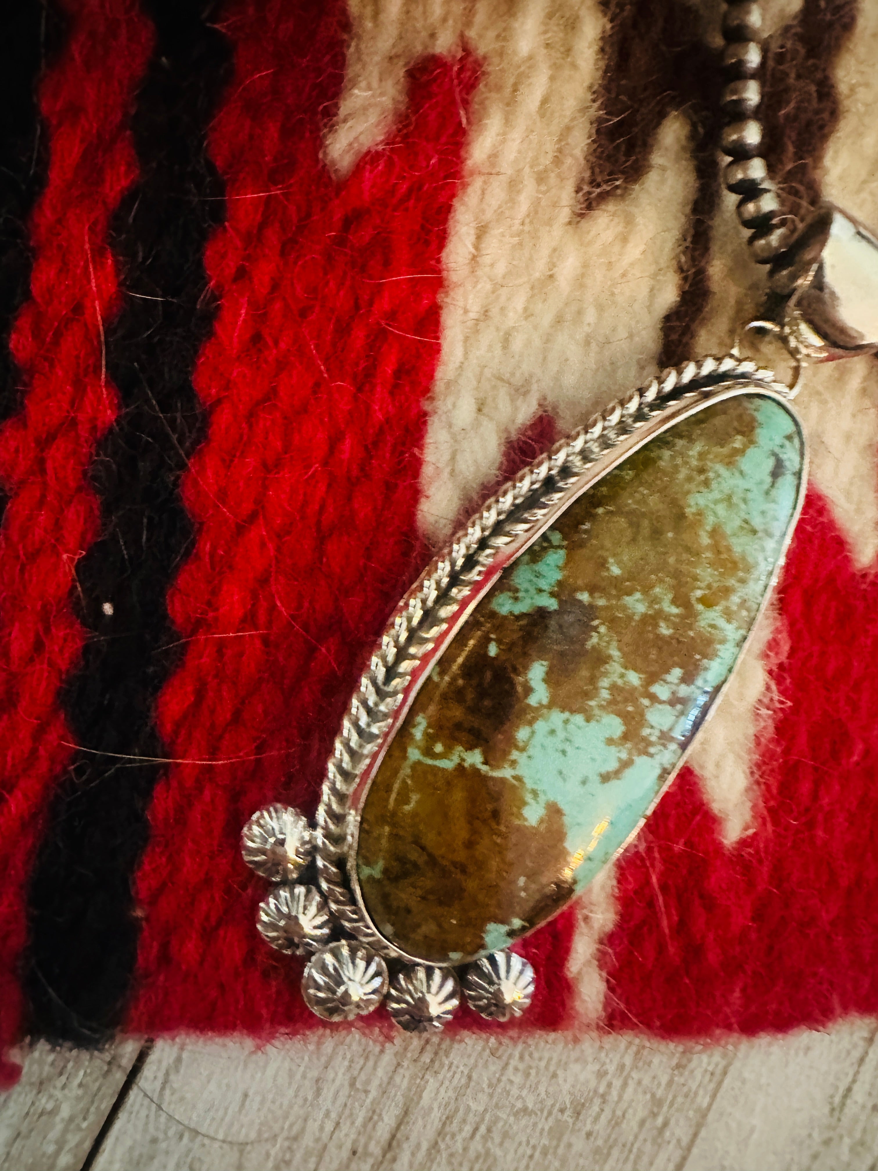 Navajo Number 8 Turquoise & Sterling Silver Pendant